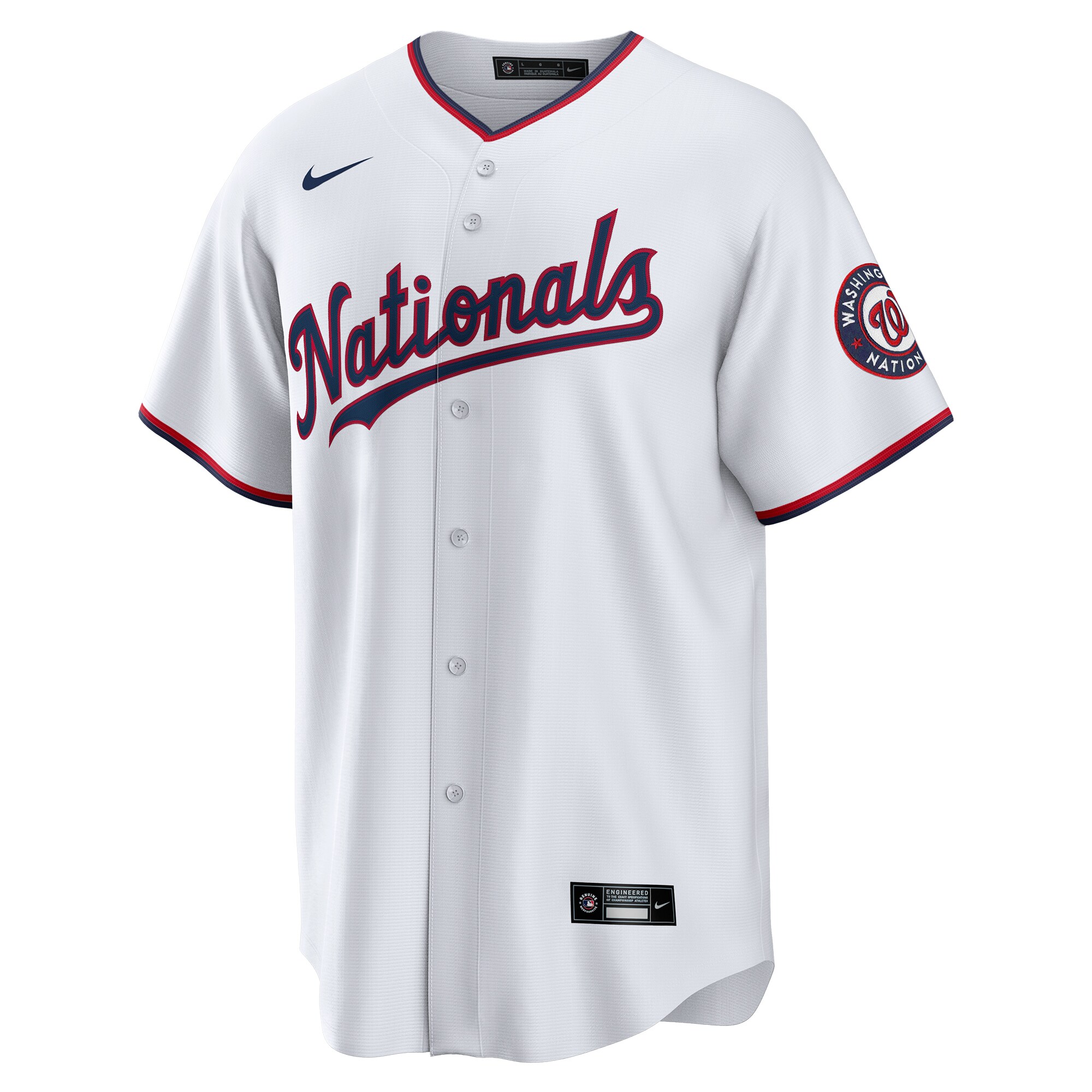 Washington Nationals Nike Replica Custom Jersey - White - PersonalJerseys