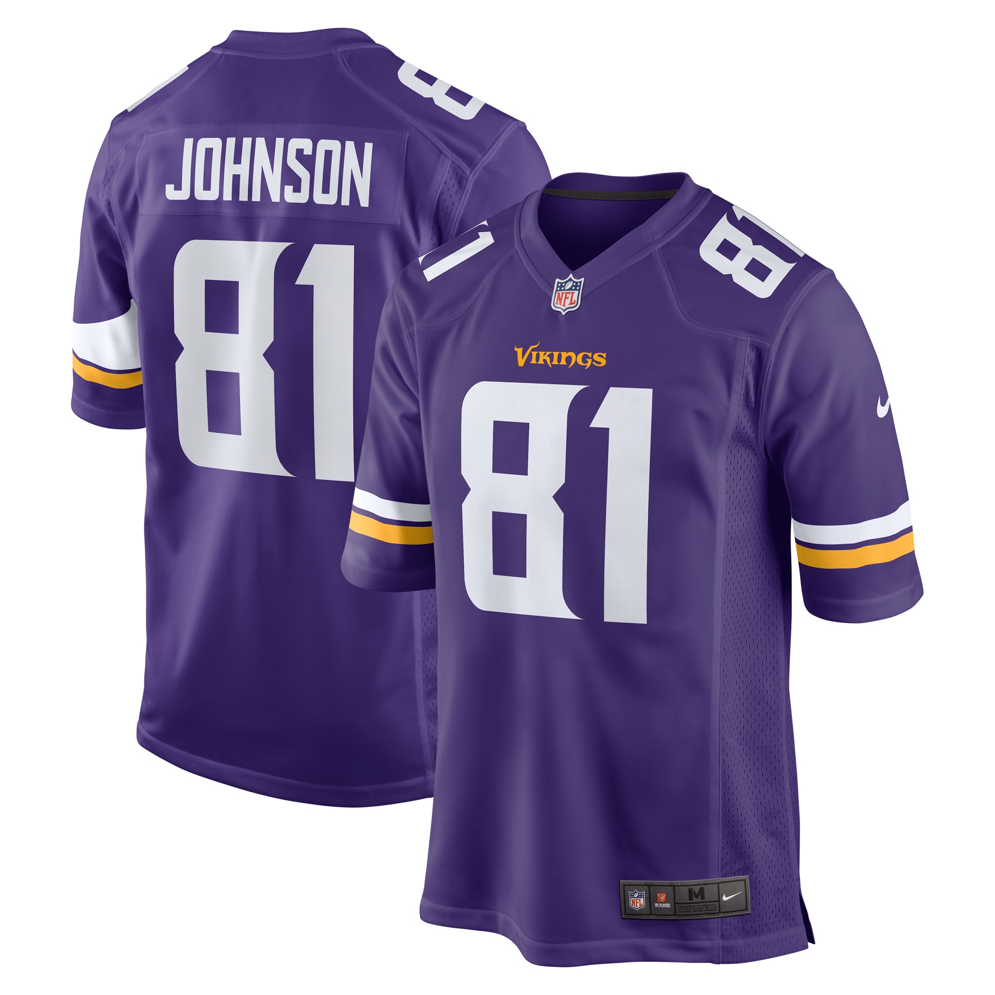 Minnesota Vikings Bisi Johnson Purple Game Jersey for Youth Women Men - Friend Lounge Store - Shop for All Things Jerseys Sports - PersonalJerseys