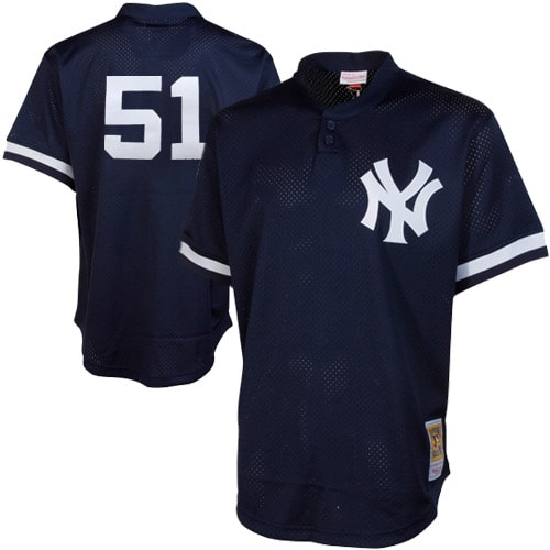 Bernie Williams New York Yankees Mitchell & Ness Cooperstown Mesh Batting Practice Jersey - Navy - PersonalJerseys