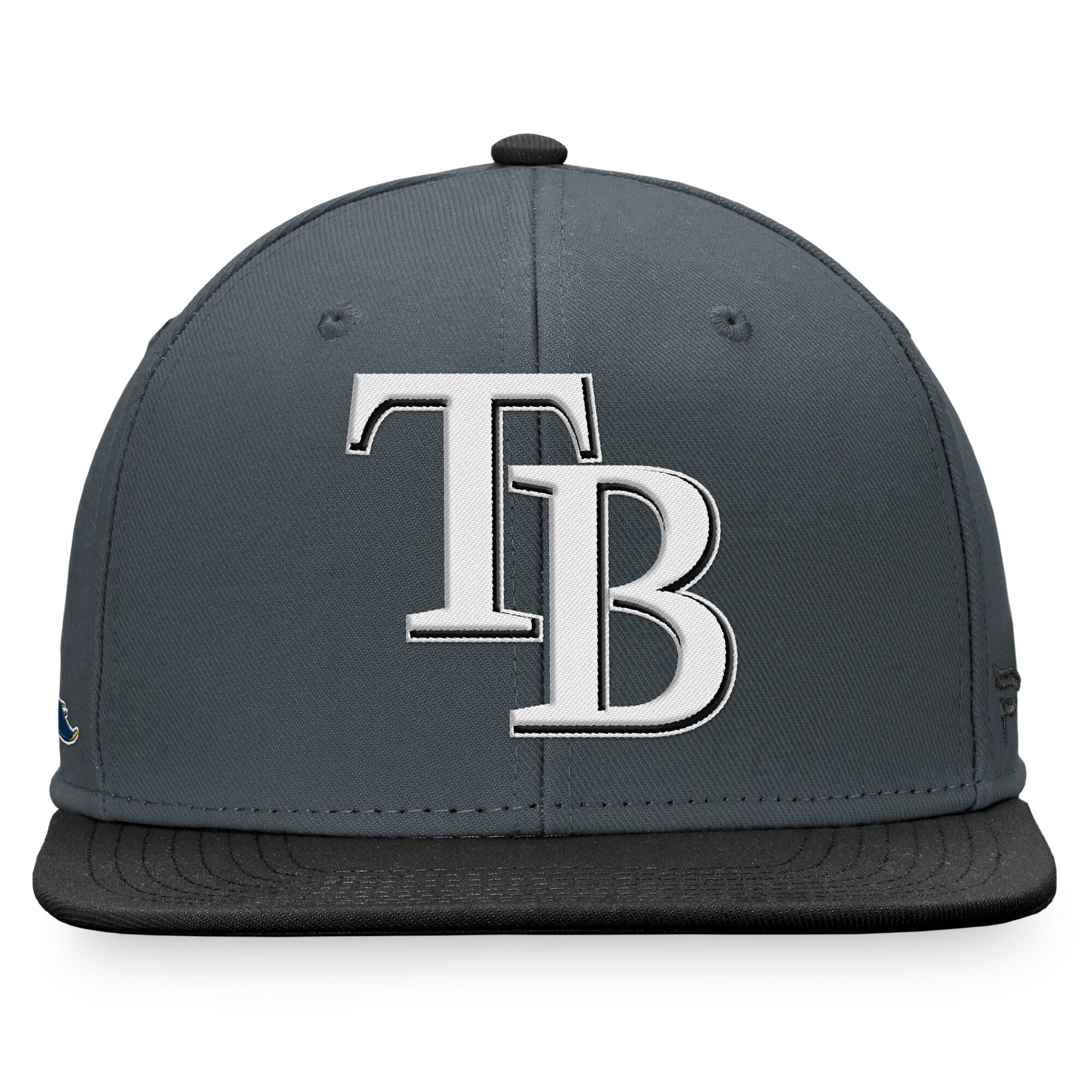 Tampa Bay Rays Fanatics Branded Two-Tone Patch Snapback Hat - Charcoal - PersonalJerseys