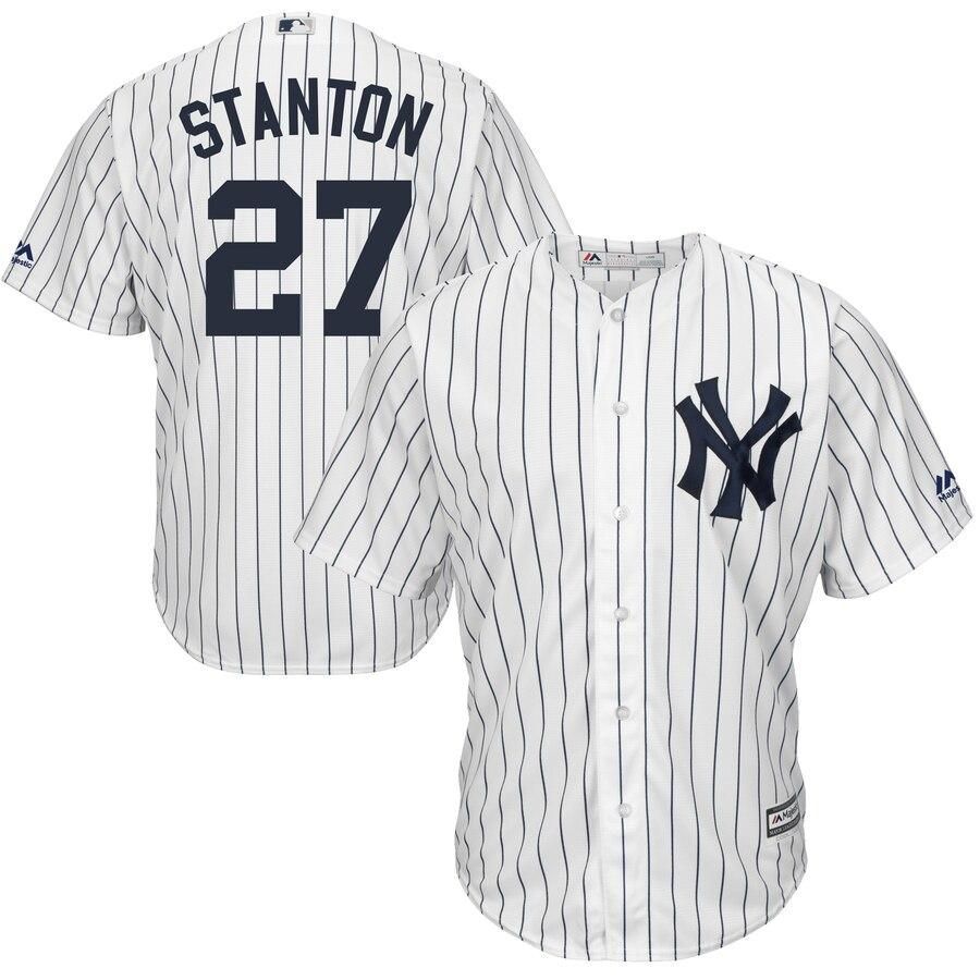 Giancarlo Stanton New York Yankees Majestic Cool Base Player Jersey - White - Friend Lounge Store - Shop for All Things Jerseys Sports - PersonalJerseys
