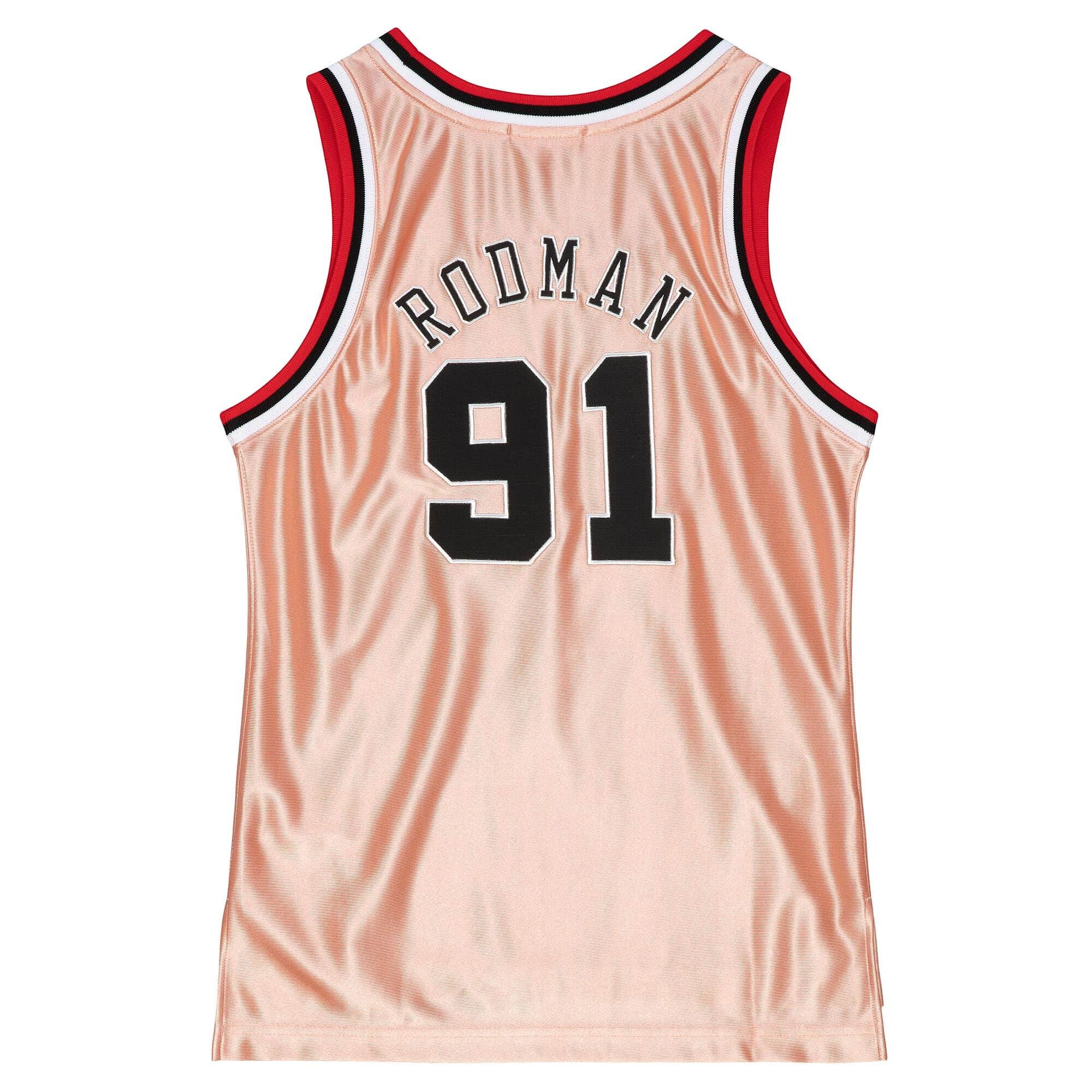 Womens 75th Anniversary Rose Gold Swingman Dennis Rodman Chicago Bulls 1997-98 Jersey - PersonalJerseys