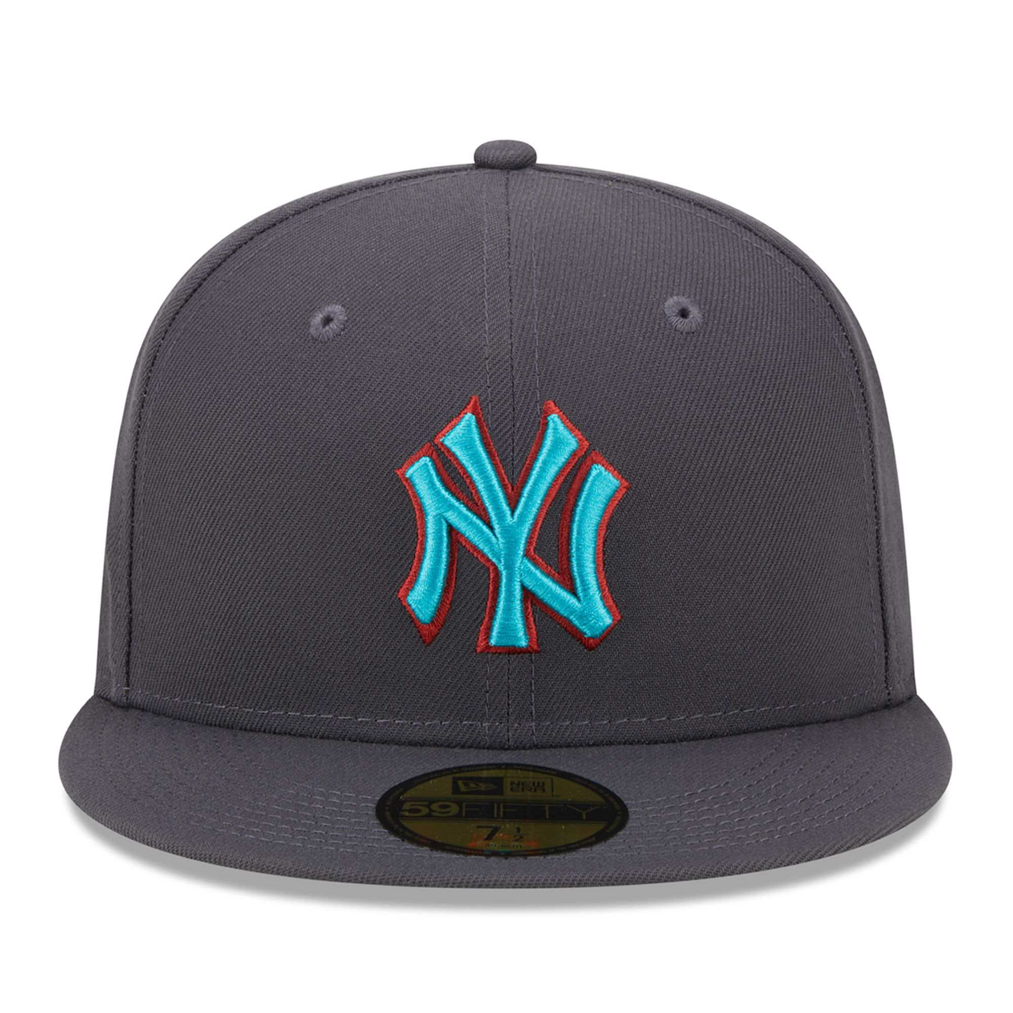 New York Yankees New Era  Print Undervisor 59FIFTY Fitted Hat - Graphite - PersonalJerseys