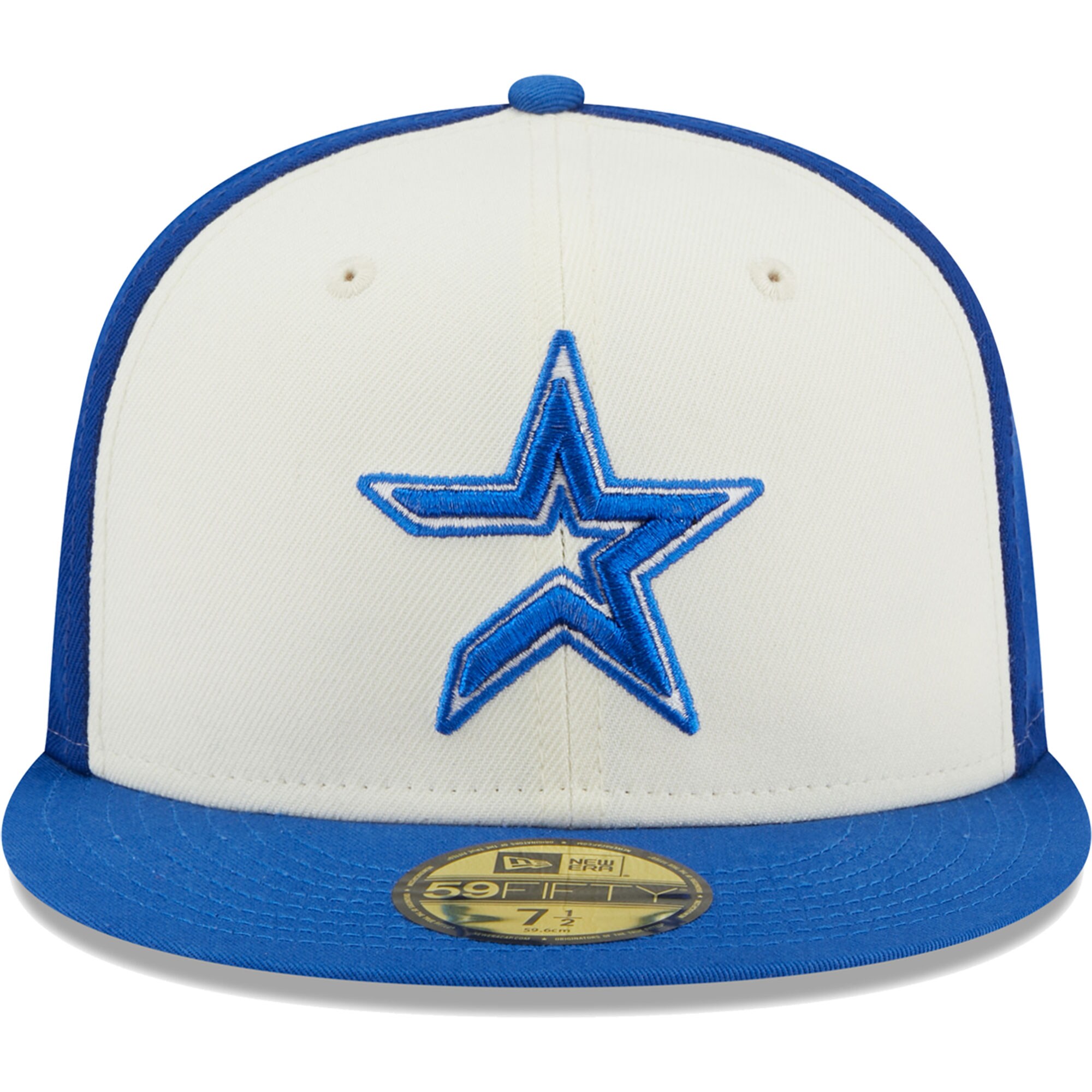 Houston Astros New Era  Chrome Anniversary 59FIFTY Fitted Hat - Cream/Royal - PersonalJerseys