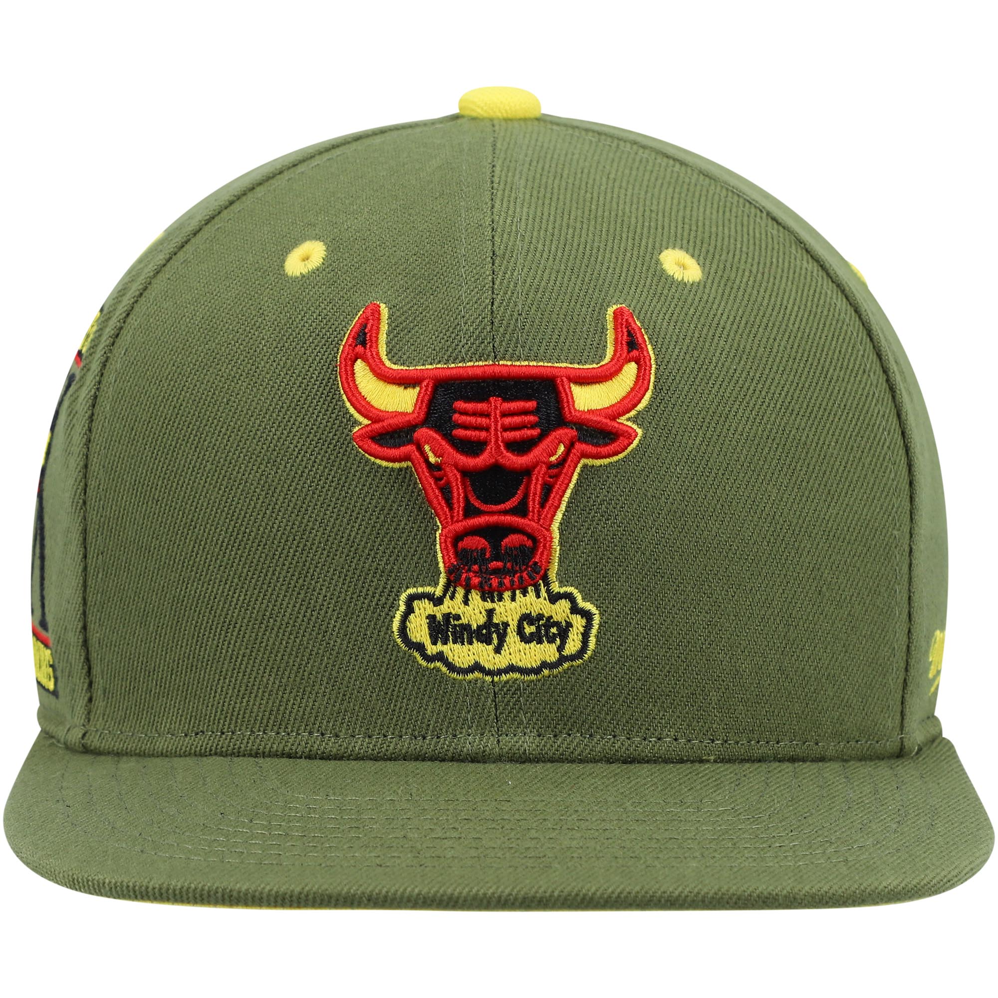 Chicago Bulls Mitchell &Ness x Lids 30th Anniversary Hardwood Classics Dusty Fitted Hat - Olive - PersonalJerseys