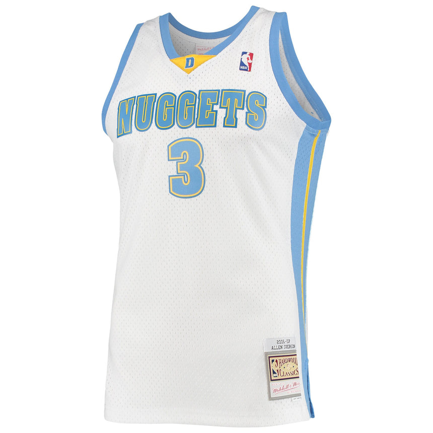 Men's Mitchell & Ness Allen Iverson White Denver Nuggets 2006-07 Hardwood Classics Swingman Jersey - Sports Wear Jersey - PersonalJerseys