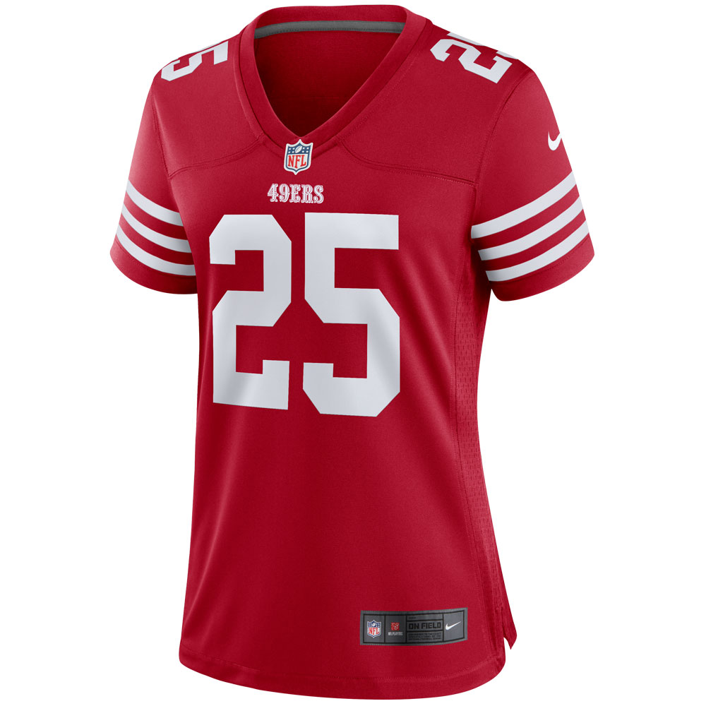 San Francisco 49ers Elijah Mitchell Scarlet Team Player Game Jersey for Youth Women Men - Friend Lounge Store - Shop for All Things Jerseys Sports - PersonalJerseys