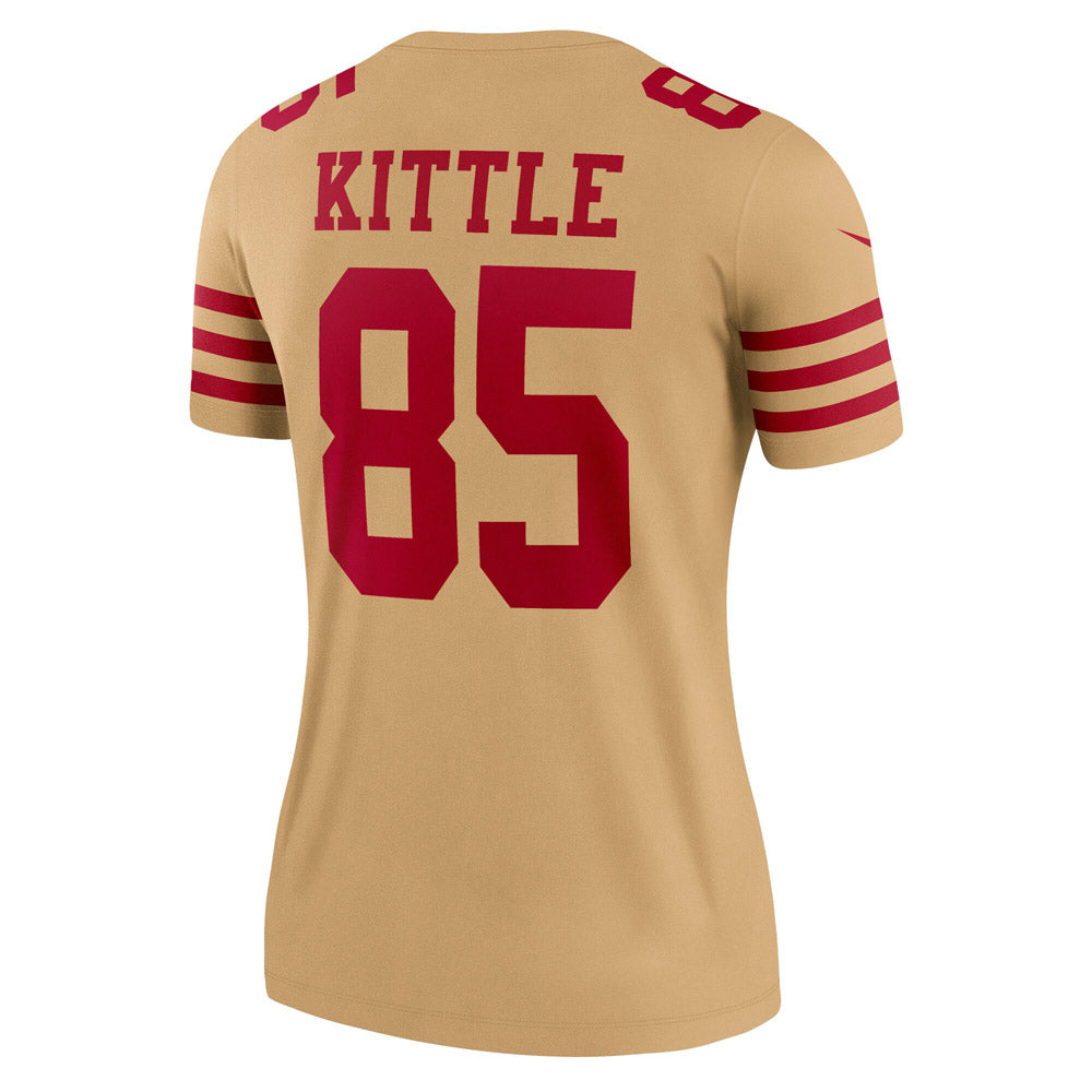 Women's San Francisco 49ers George Kittle Team Inverted Legend Jersey Gold - PersonalJerseys