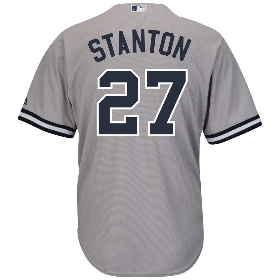 Giancarlo Stanton New York Yankees Majestic Cool Base Player Jersey - Gray - Friend Lounge Store - Shop for All Things Jerseys Sports - PersonalJerseys