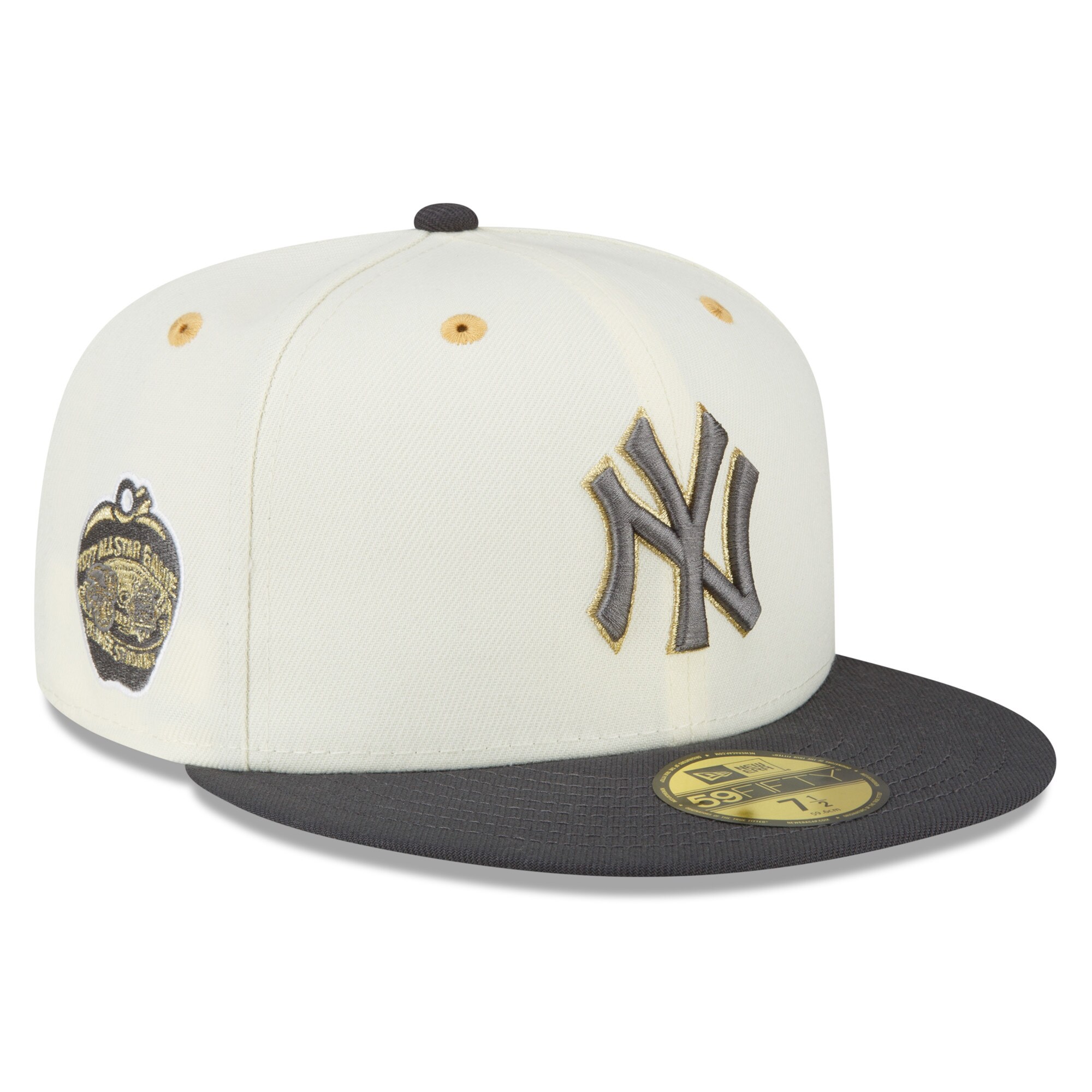 New York Yankees New Era 1977 MLB All-Star Game Chrome 59FIFTY Fitted Hat - White/Charcoal - PersonalJerseys