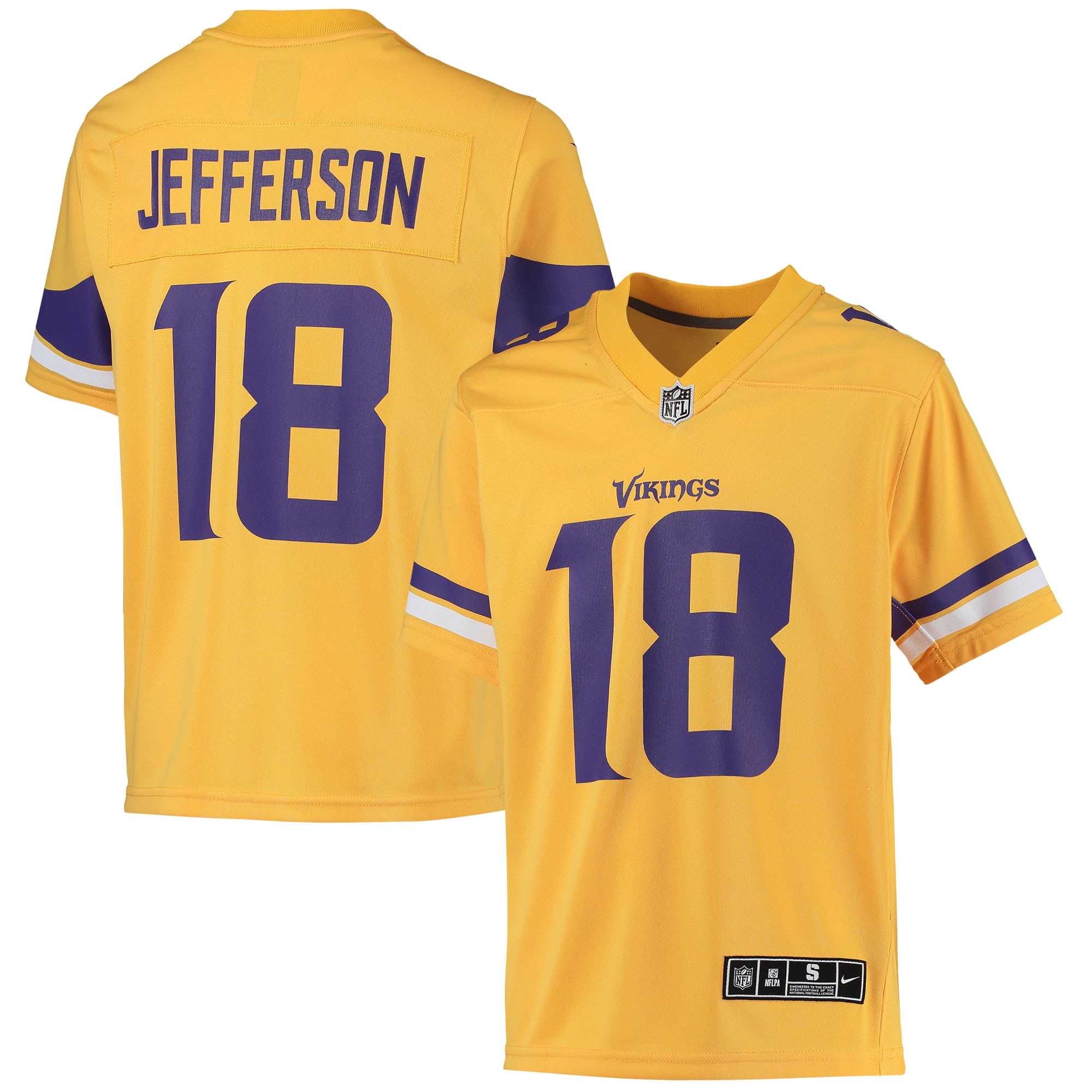 Youth Nike Justin Jefferson Gold Minnesota Vikings Inverted Team Game Jersey - PersonalJerseys