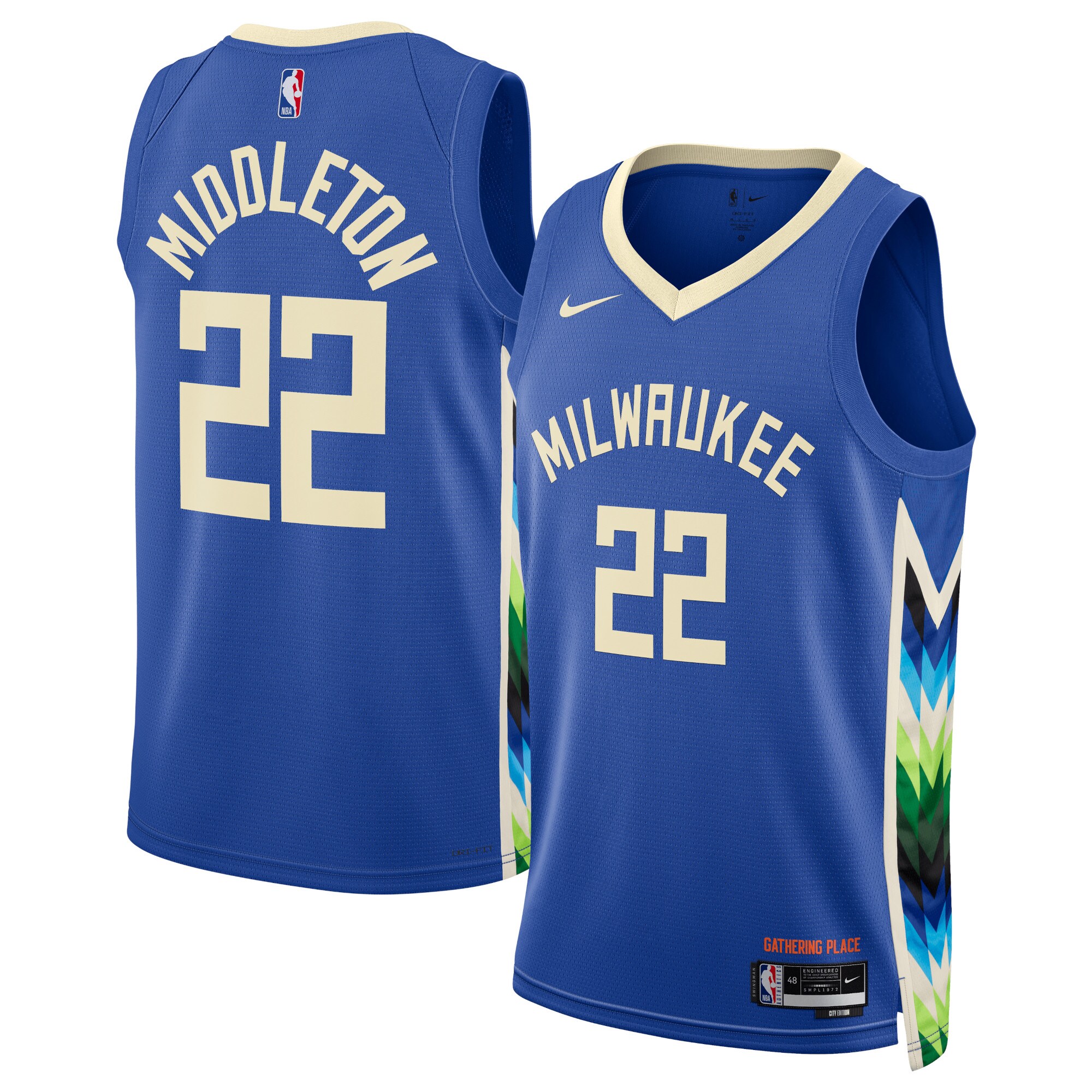 Milwaukee Bucks City Edition Swingman Jersey 22 - Royal - Khris Middleton for Youth Women Men - Friend Lounge Store - Shop for All Things Jerseys Sports - PersonalJerseys