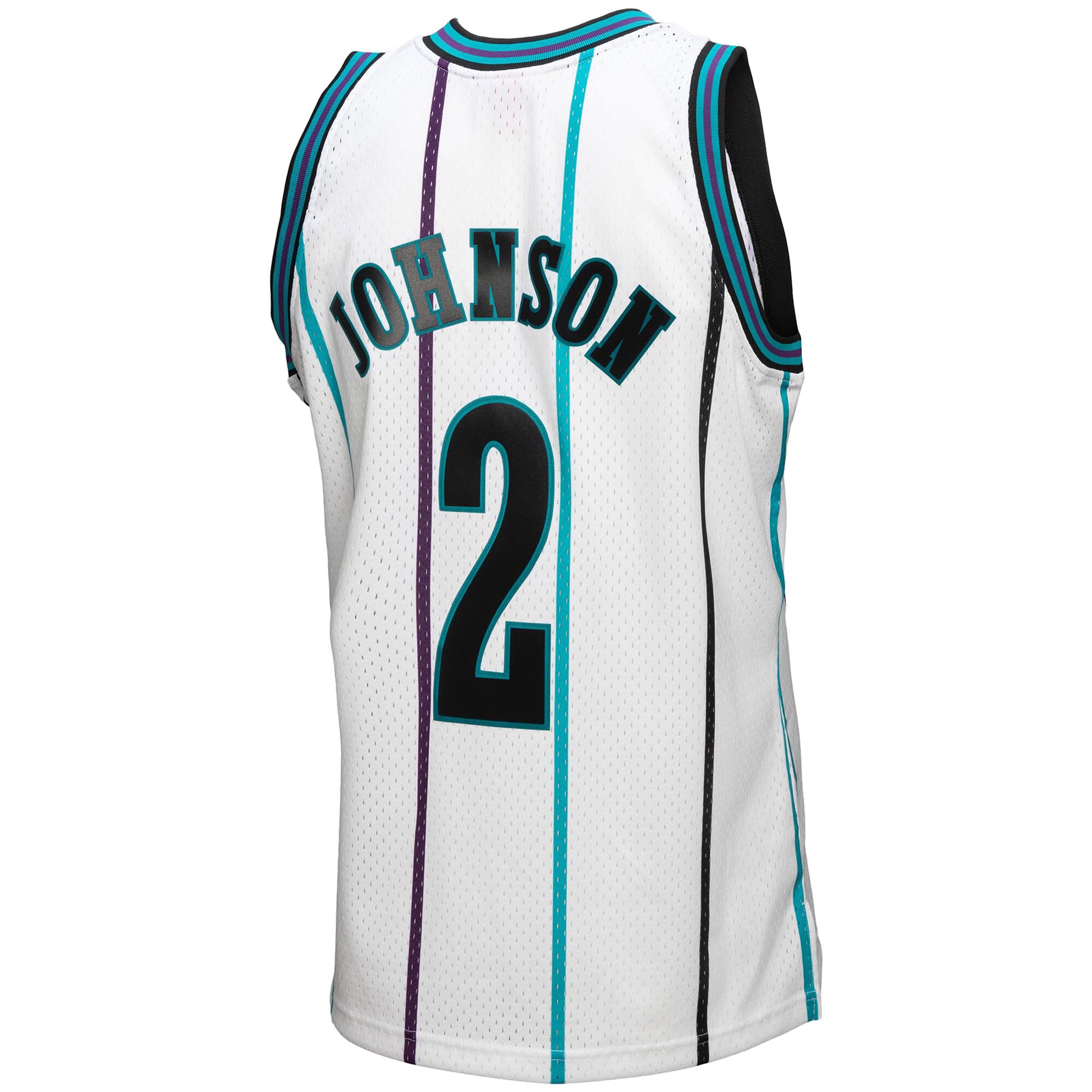 Larry Johnson Charlotte Hornets Mitchell &Ness 1994-95 Hardwood Classics Reload 3.0 Swingman Jersey - White - PersonalJerseys