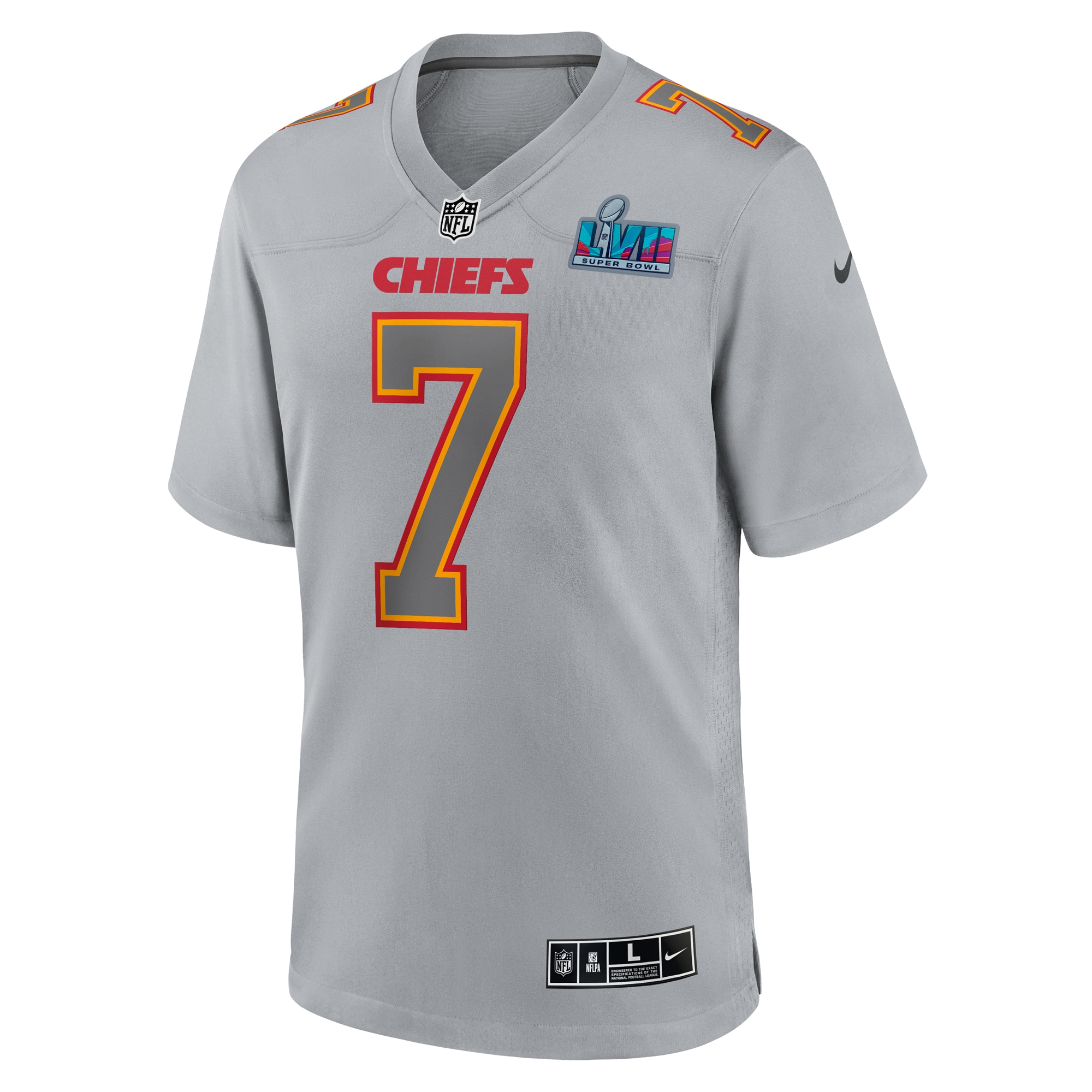 Harrison Butker Kansas City Chiefs Nike Super Bowl LVII Patch Atmosphere Fashion Game Jersey - Gray - PersonalJerseys