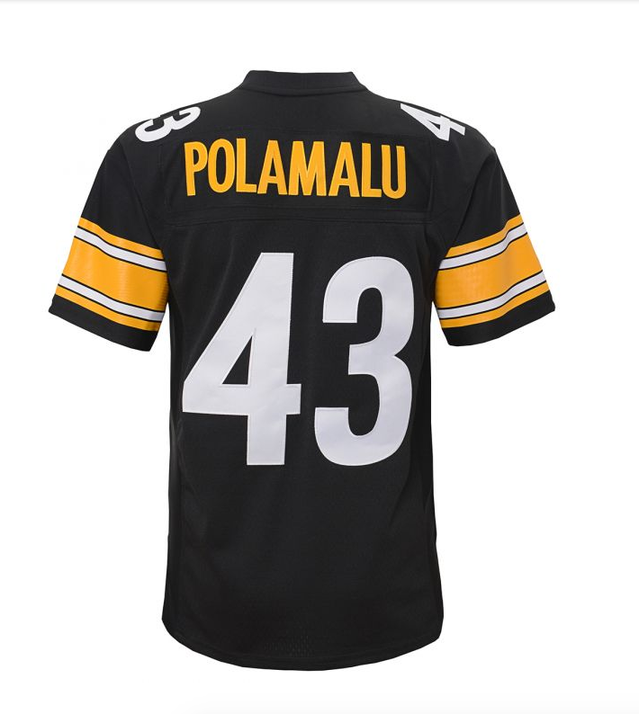 Youth Pittsburgh Steelers Troy Polamalu Mitchell & Ness Black Retired Player Legacy Replica Jersey - PersonalJerseys