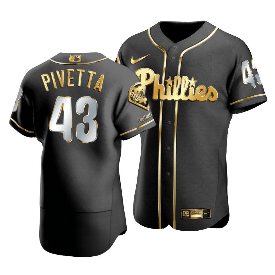 Men's Philadelphia Phillies Nick Pivetta #43 Golden Edition Black Jersey - Friend Lounge Store - Shop for All Things Jerseys Sports - PersonalJerseys