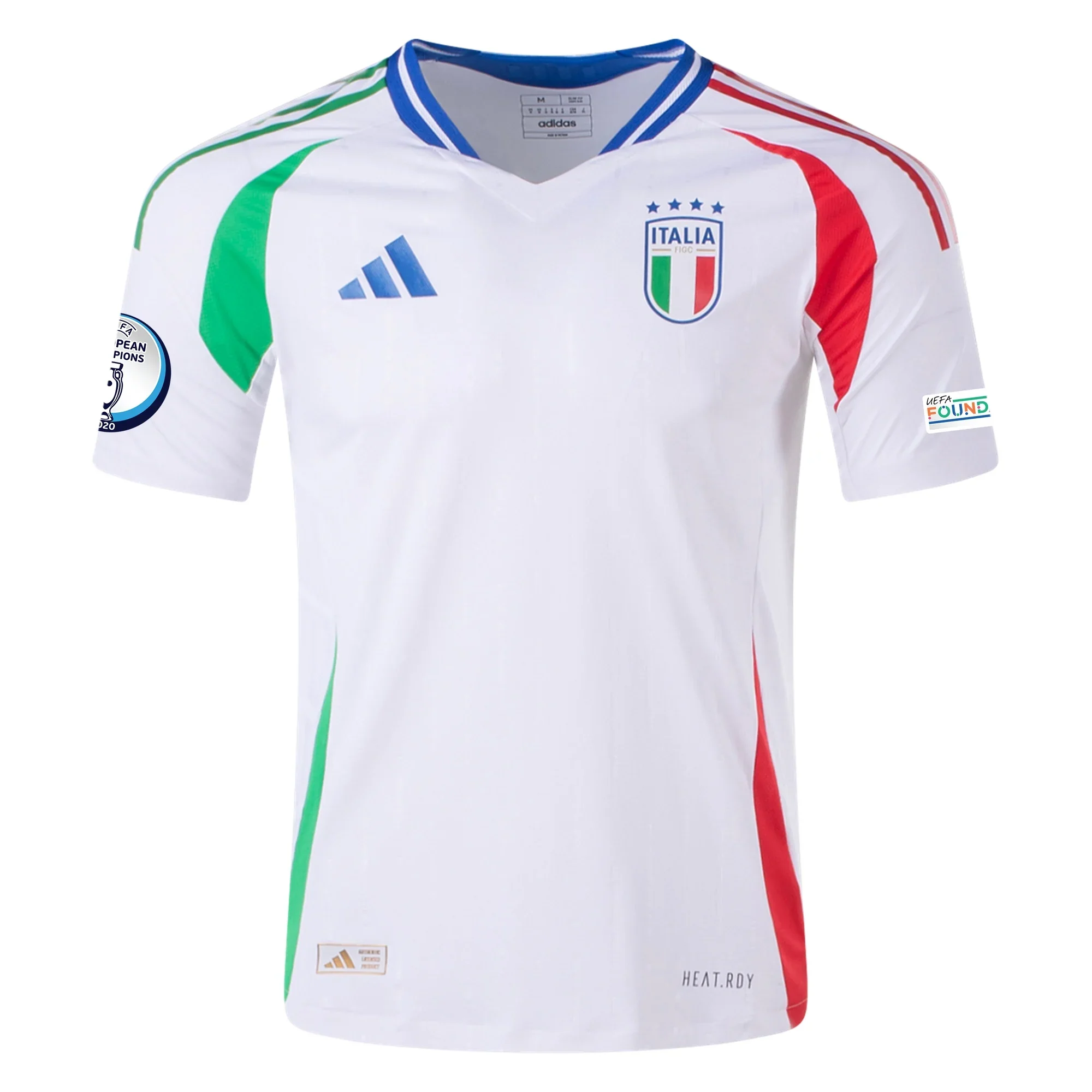 adidas Italy Authentic Away Jersey w/ Euro 2024 Patches 24/25 (White) - PersonalJerseys
