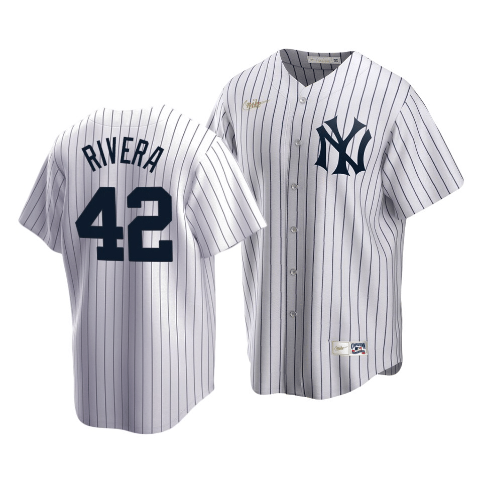 Men's New York Yankees Mariano Rivera #42 Cooperstown Collection White Home Jersey - Friend Lounge Store - Shop for All Things Jerseys Sports - PersonalJerseys