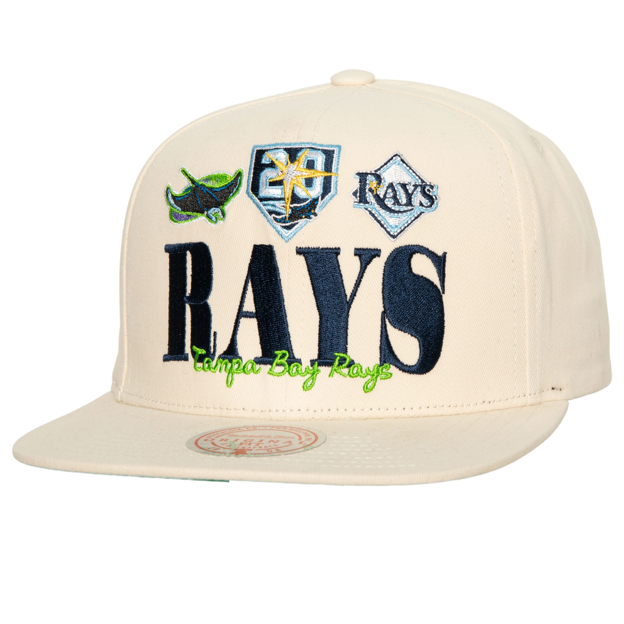 Tampa Bay Rays Mitchell & Ness Reframe Retro Snapback Hat - Cream - PersonalJerseys
