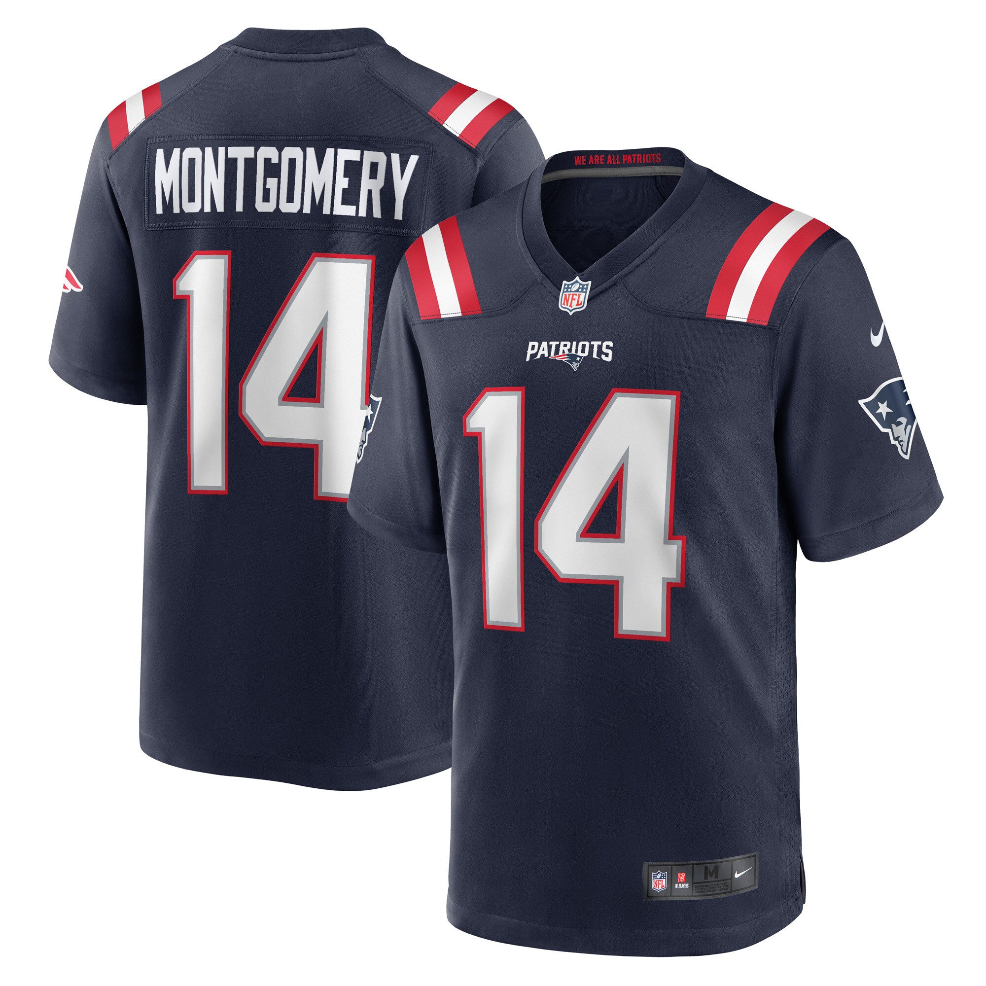 New England Patriots Ty Montgomery Navy Player Game Jersey for Youth Women Men - Friend Lounge Store - Shop for All Things Jerseys Sports - PersonalJerseys