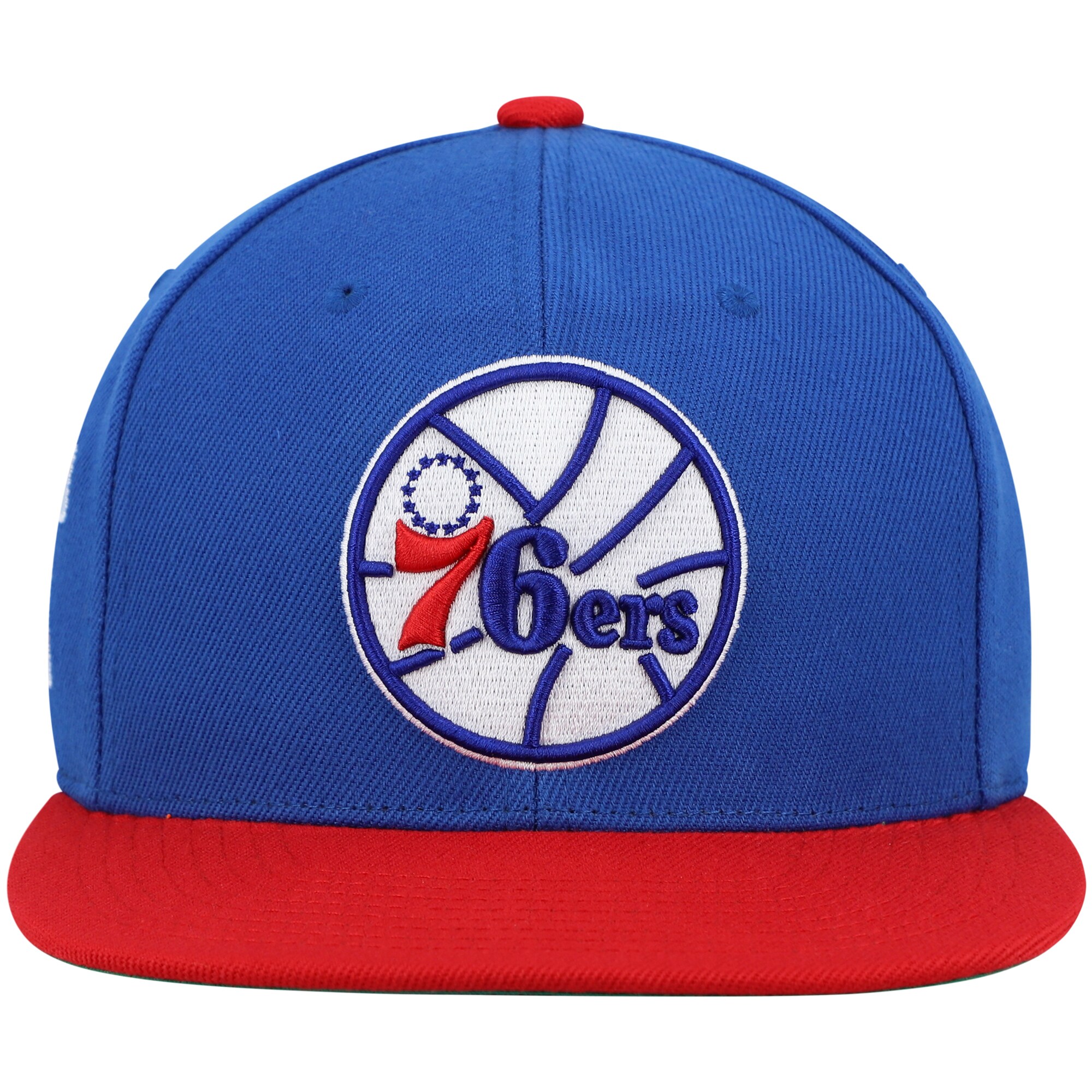 Philadelphia 76ers Mitchell & Ness Hardwood Classics Core Side Snapback Hat - Royal/Red - PersonalJerseys