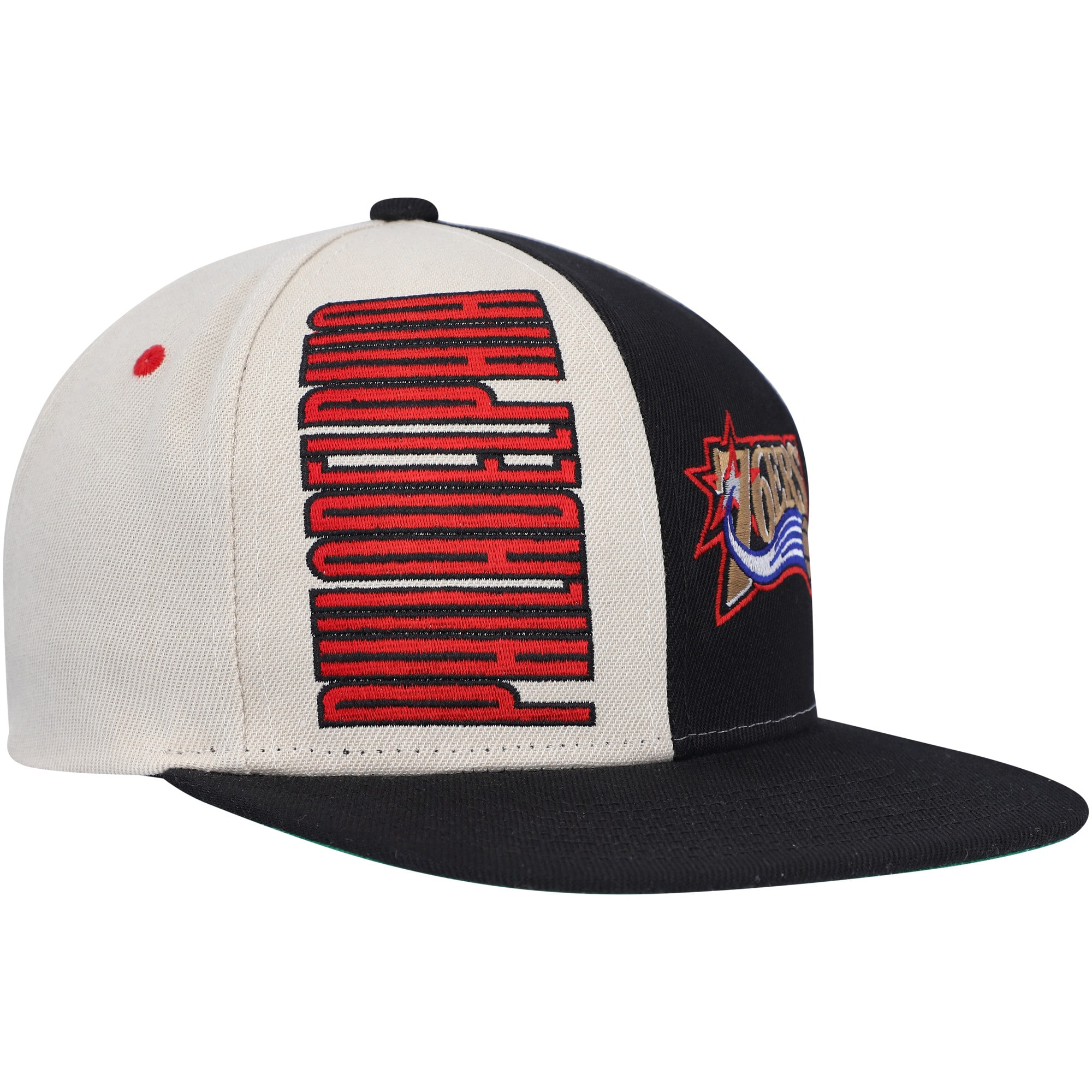 Philadelphia 76ers Mitchell & Ness Hardwood Classics Pop Snapback Hat - Cream - PersonalJerseys