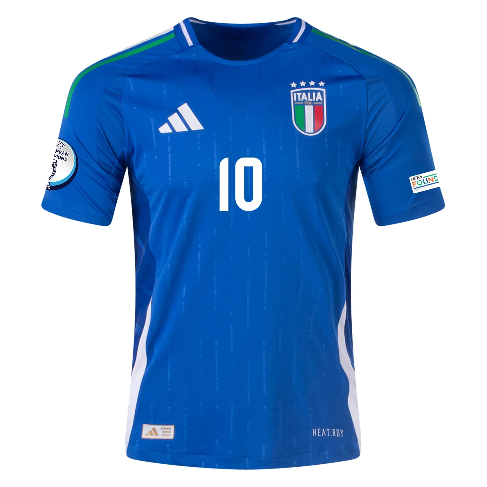 adidas Italy Authentic Giacomo Raspadori Home Jersey w/ Euro 2024 Patches 24/25 (Blue) - PersonalJerseys