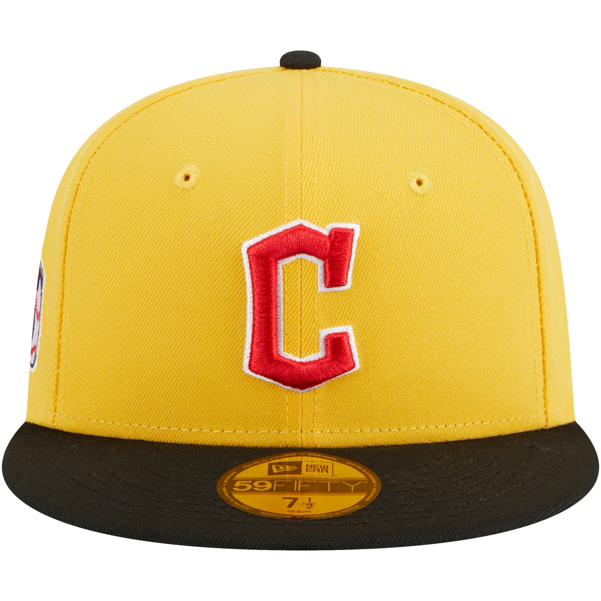 Cleveland Guardians New Era Grilled 59FIFTY Fitted Hat - Yellow/Black - PersonalJerseys