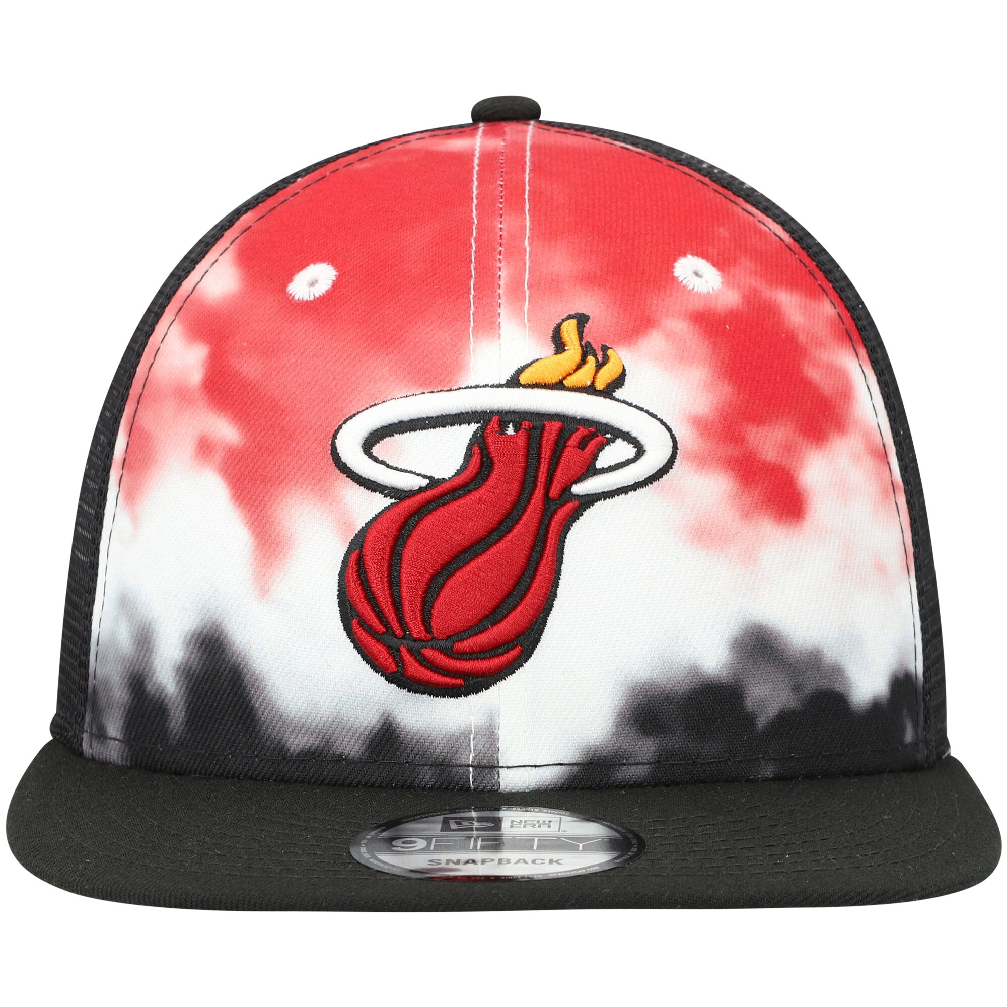 Miami Heat New Era Hazy Trucker 9FIFTY Snapback Hat - Black - PersonalJerseys