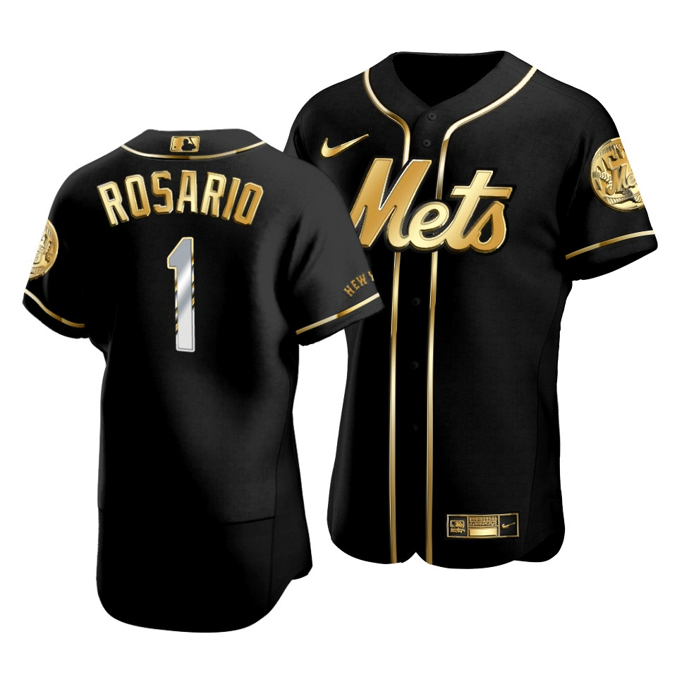 Men's New York Mets Amed Rosario #1 Golden Edition Black Jersey - Friend Lounge Store - Shop for All Things Jerseys Sports - PersonalJerseys