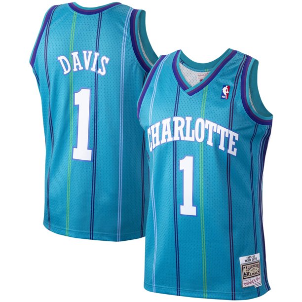 Men?ˉs Baron Davis Charlotte Hornets Teal 1999-2000 Swingman Replica Jersey By Mitchell & Ness - PersonalJerseys
