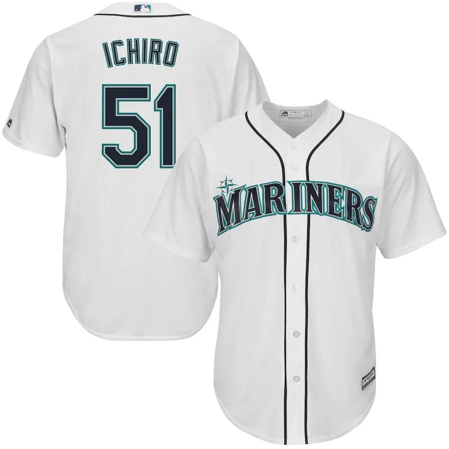 Ichiro Suzuki Seattle Mariners Majestic Home Official Cool Base Player Jersey - White - Friend Lounge Store - Shop for All Things Jerseys Sports - PersonalJerseys