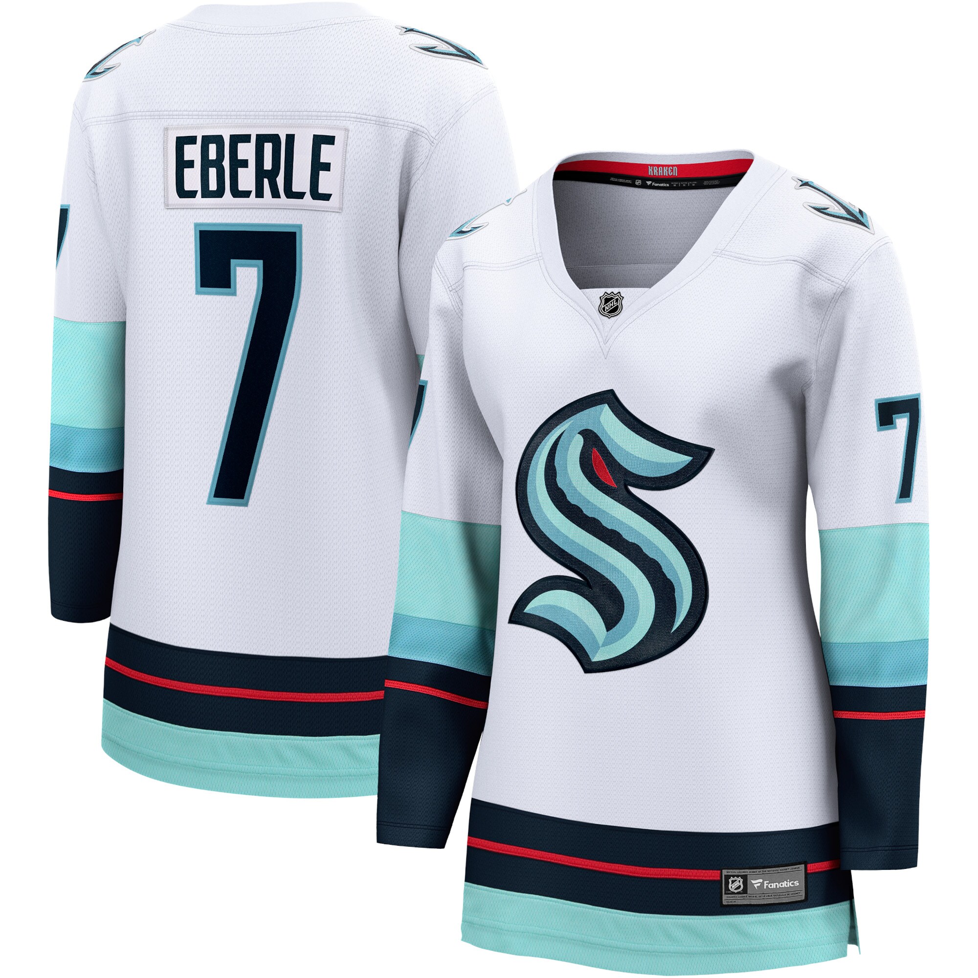 Jordans Eberle Seattle Kraken Fanatics Branded Women's Away Premier Breakaway Player Jersey - White - PersonalJerseys