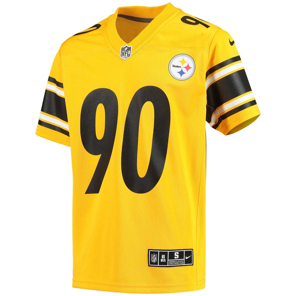 Youth Pittsburgh Steelers T.J. Watt Inverted Team Game Jersey Gold - Sports Wear Jersey - PersonalJerseys