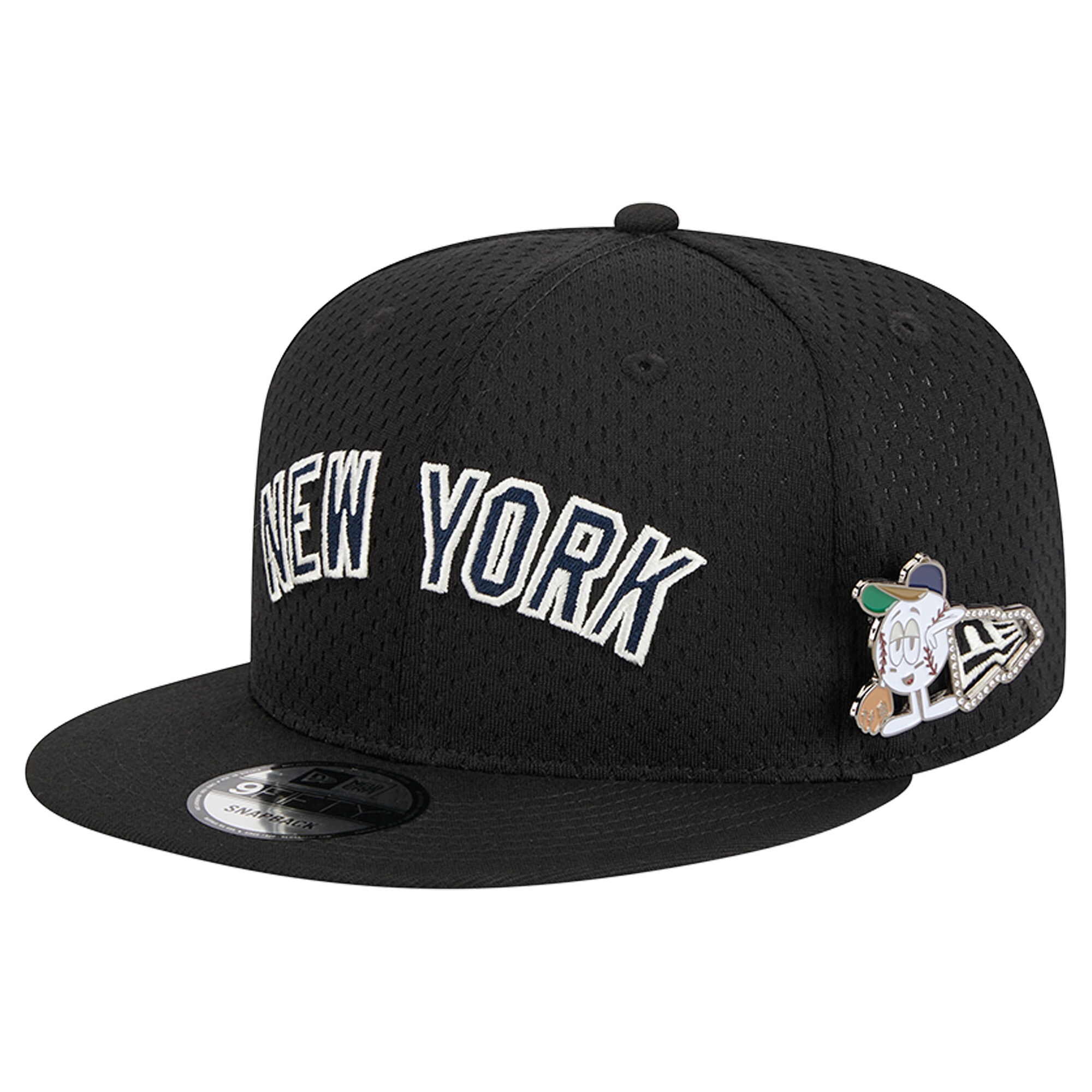 New York Yankees New Era Post Up Pin 9FIFTY Snapback Hat - Black - PersonalJerseys