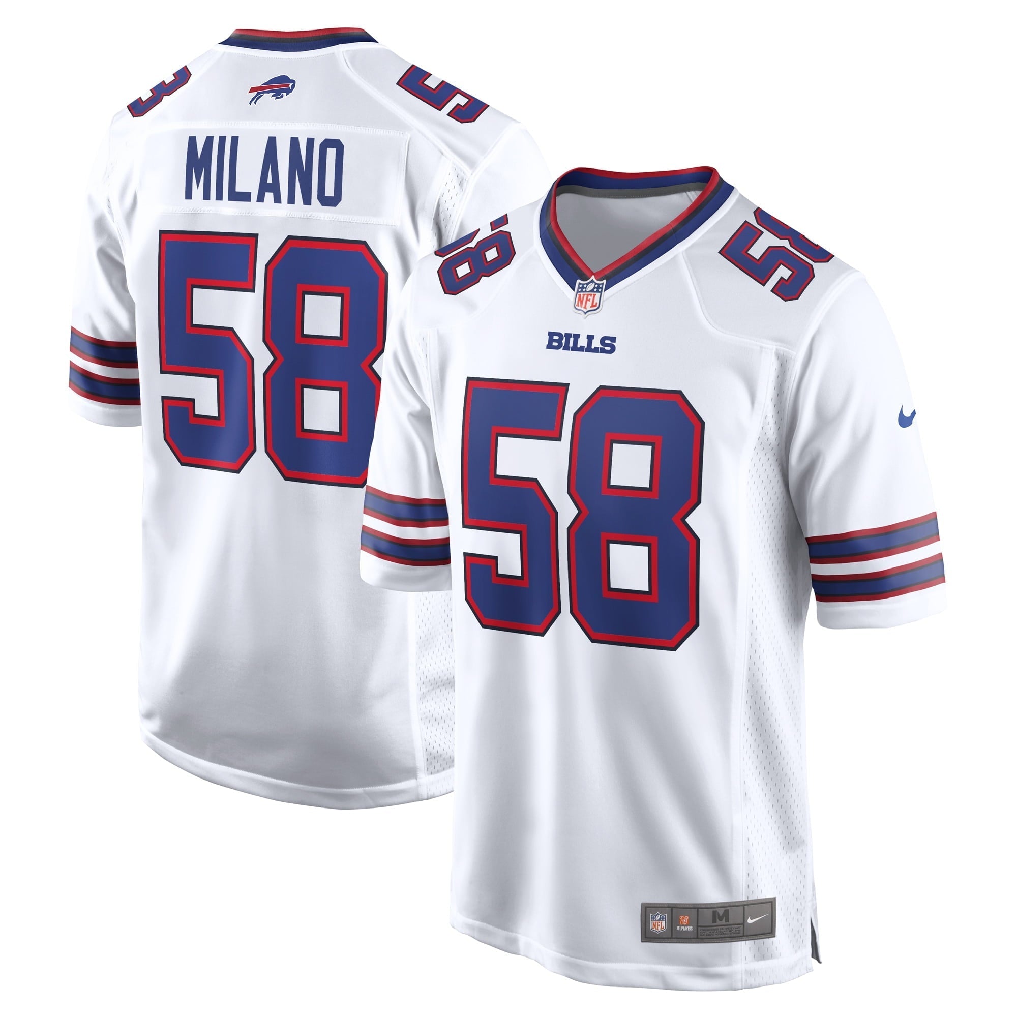 Men's Nike Matt Milano White Buffalo Bills Away Game Player Jersey - PersonalJerseys
