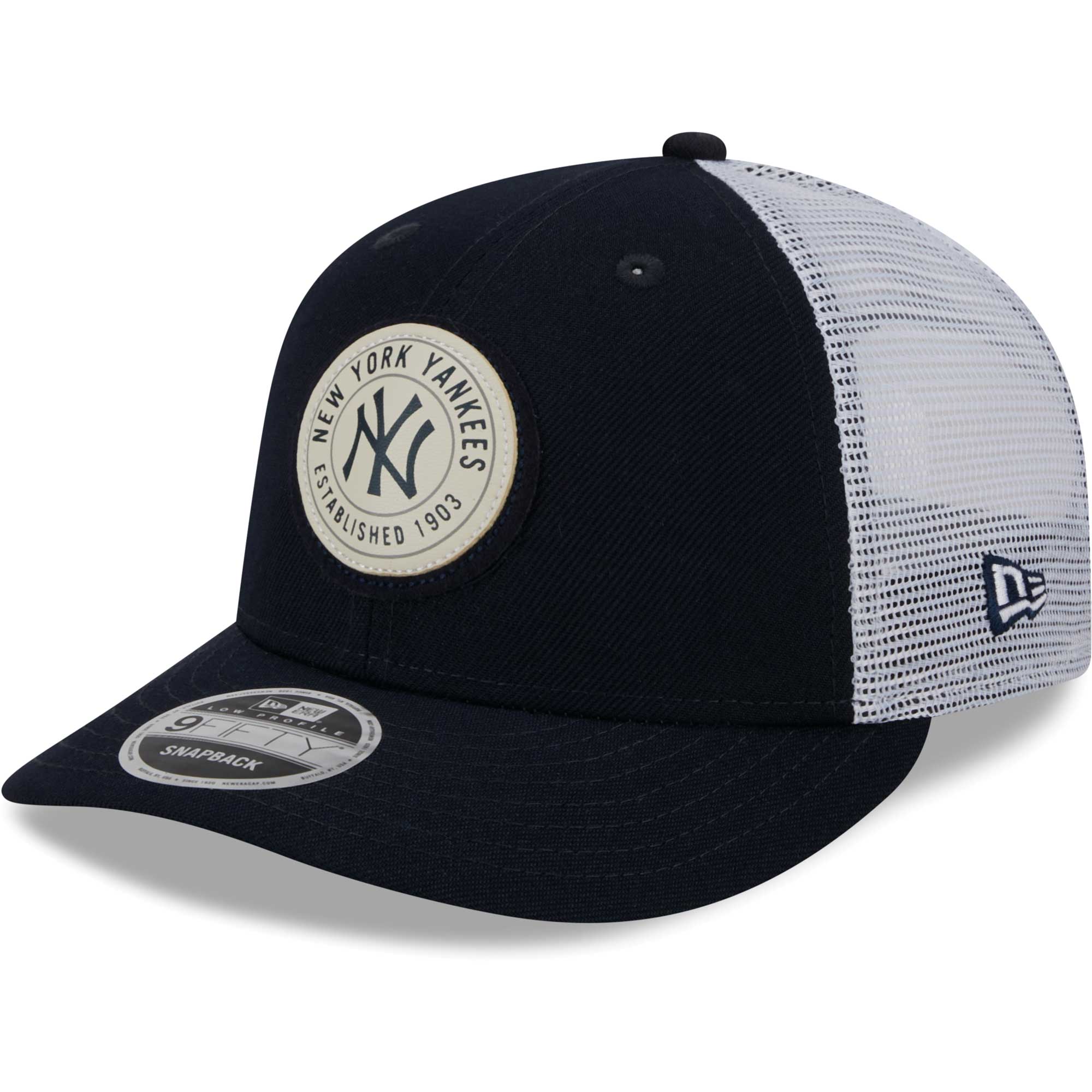 New York Yankees New Era Circle Trucker Low Profile 9FIFTY Snapback Hat - Navy - PersonalJerseys