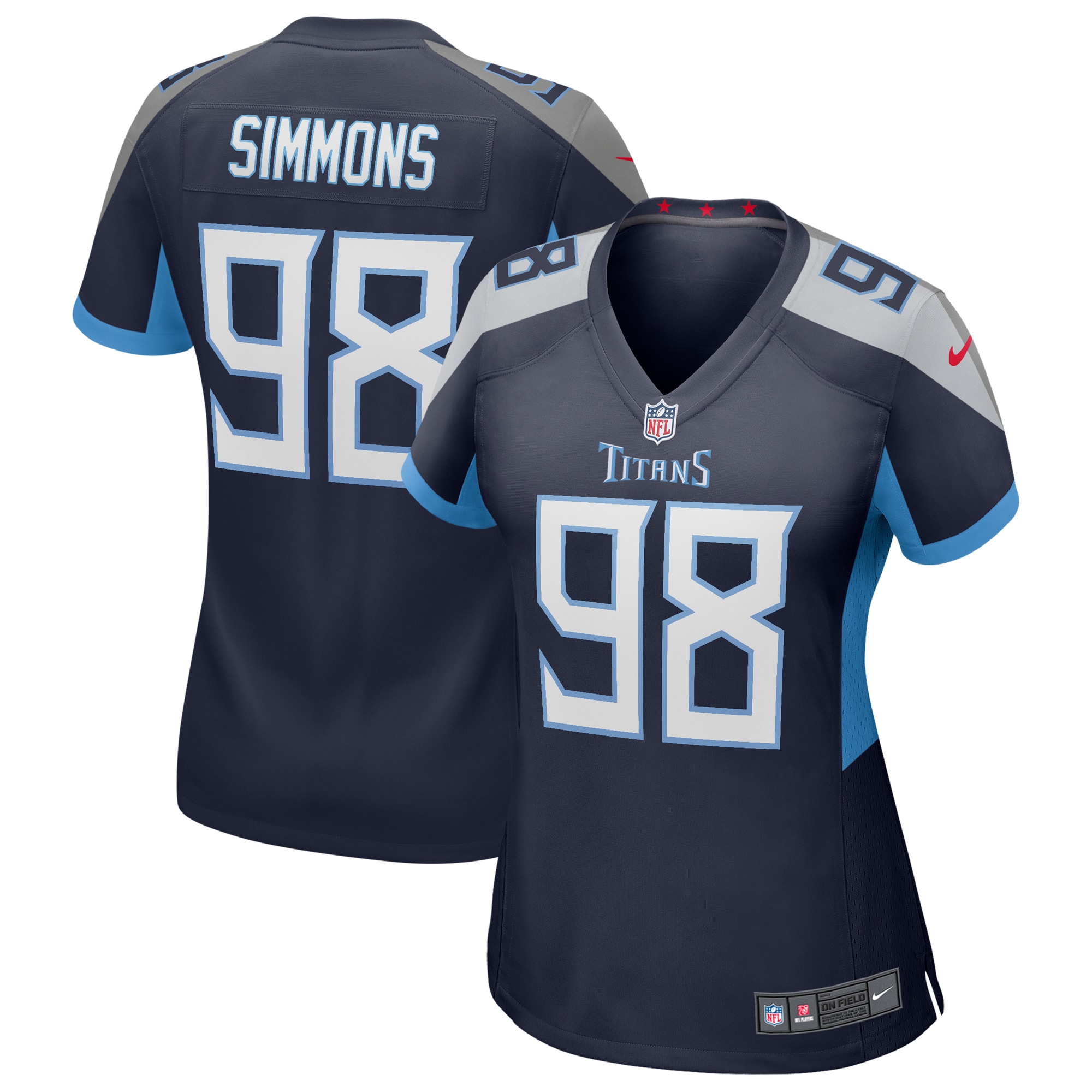 Jeffery Simmons Tennessee Titans Nike Women's Game Jersey - Navy - PersonalJerseys