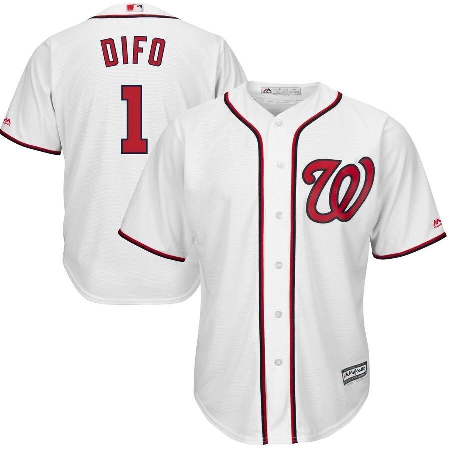 Wilmer Difo Washington Nationals Majestic Home Cool Base Player Jersey - White - Friend Lounge Store - Shop for All Things Jerseys Sports - PersonalJerseys