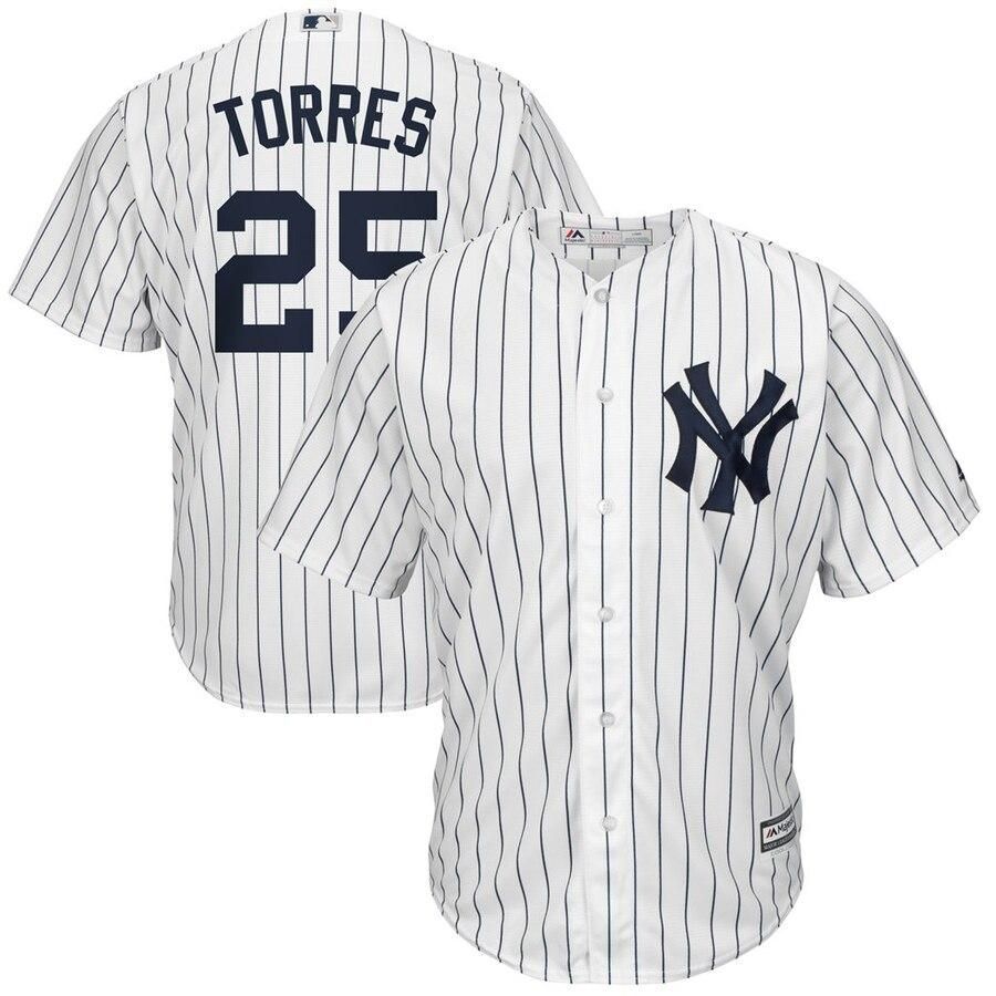 Gleyber Torres New York Yankees Majestic Home Big And Tall Cool Base Player Jersey - White Navy - Friend Lounge Store - Shop for All Things Jerseys Sports - PersonalJerseys
