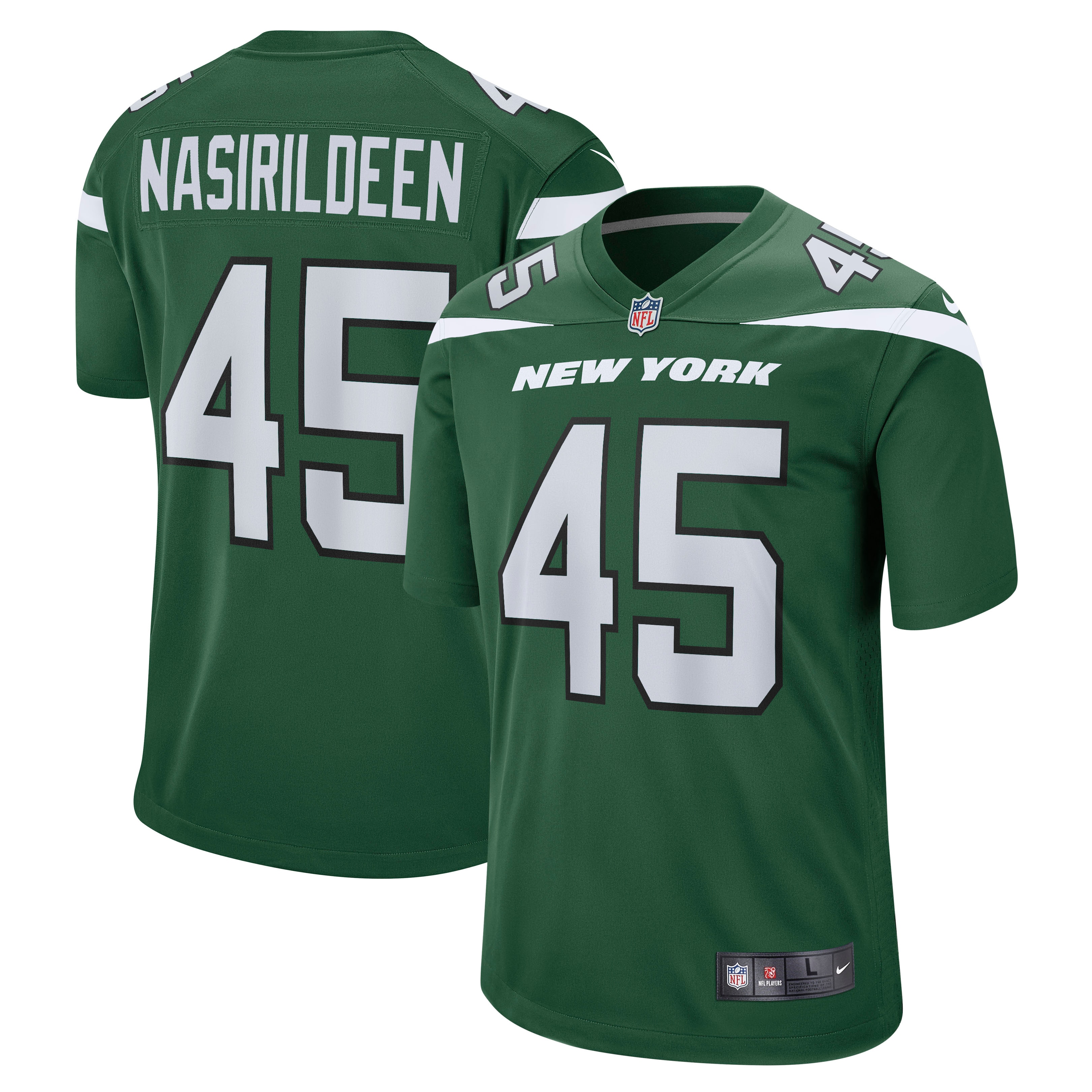 Hamsah Nasirildeen New York Jets Nike Game Jersey - Gotham Green - PersonalJerseys