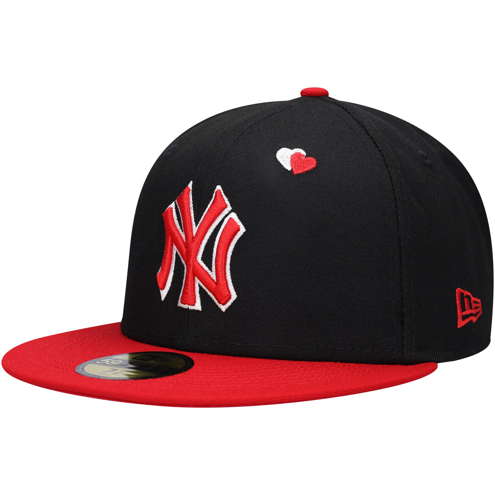 New York Yankees New Era Heart Eyes 59FIFTY Fitted Hat - Black/Red - PersonalJerseys