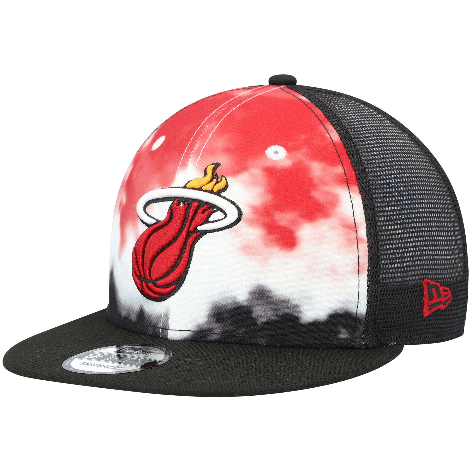 Miami Heat New Era Hazy Trucker 9FIFTY Snapback Hat - Black - PersonalJerseys