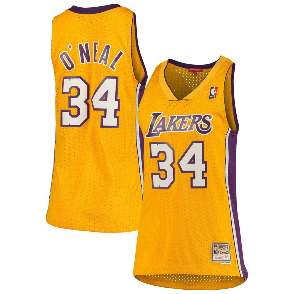 Women's Los Angeles Lakers Shaquille O'Neal 1999-00 Hardwood Classic Jersey - Gold - PersonalJerseys