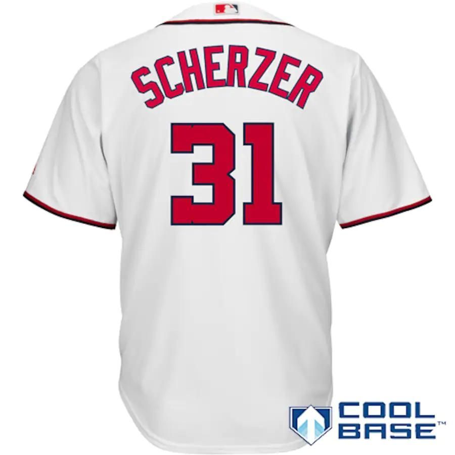 Max Scherzer Washington Nationals Majestic Cool Base Player Jersey - White - Friend Lounge Store - Shop for All Things Jerseys Sports - PersonalJerseys