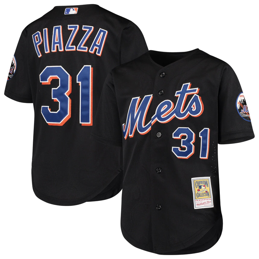 Youth New York Mets Mike Piazza Mitchell & Ness Black Cooperstown Collection Batting Practice Jersey - PersonalJerseys