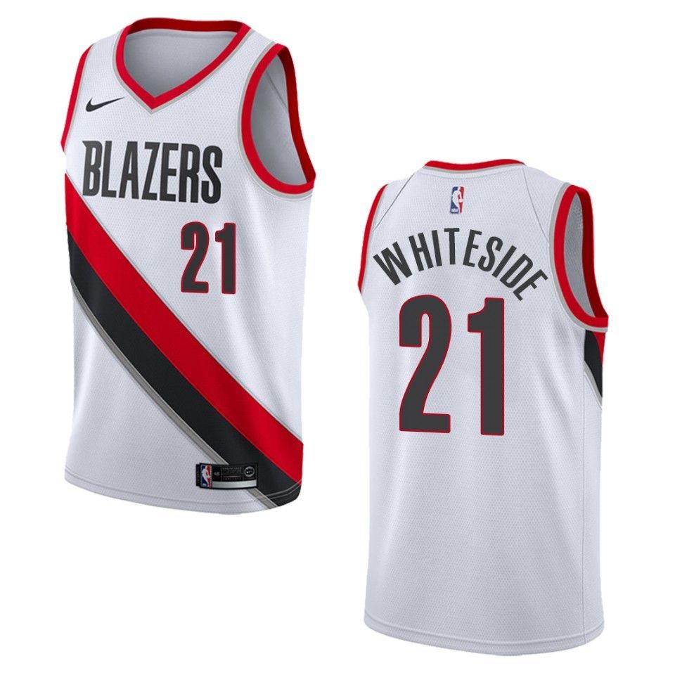 Men's Portland Trail Blazers #21 Hassan Whiteside Association Swingman Jersey - White - Friend Lounge Store - Shop for All Things Jerseys Sports - PersonalJerseys