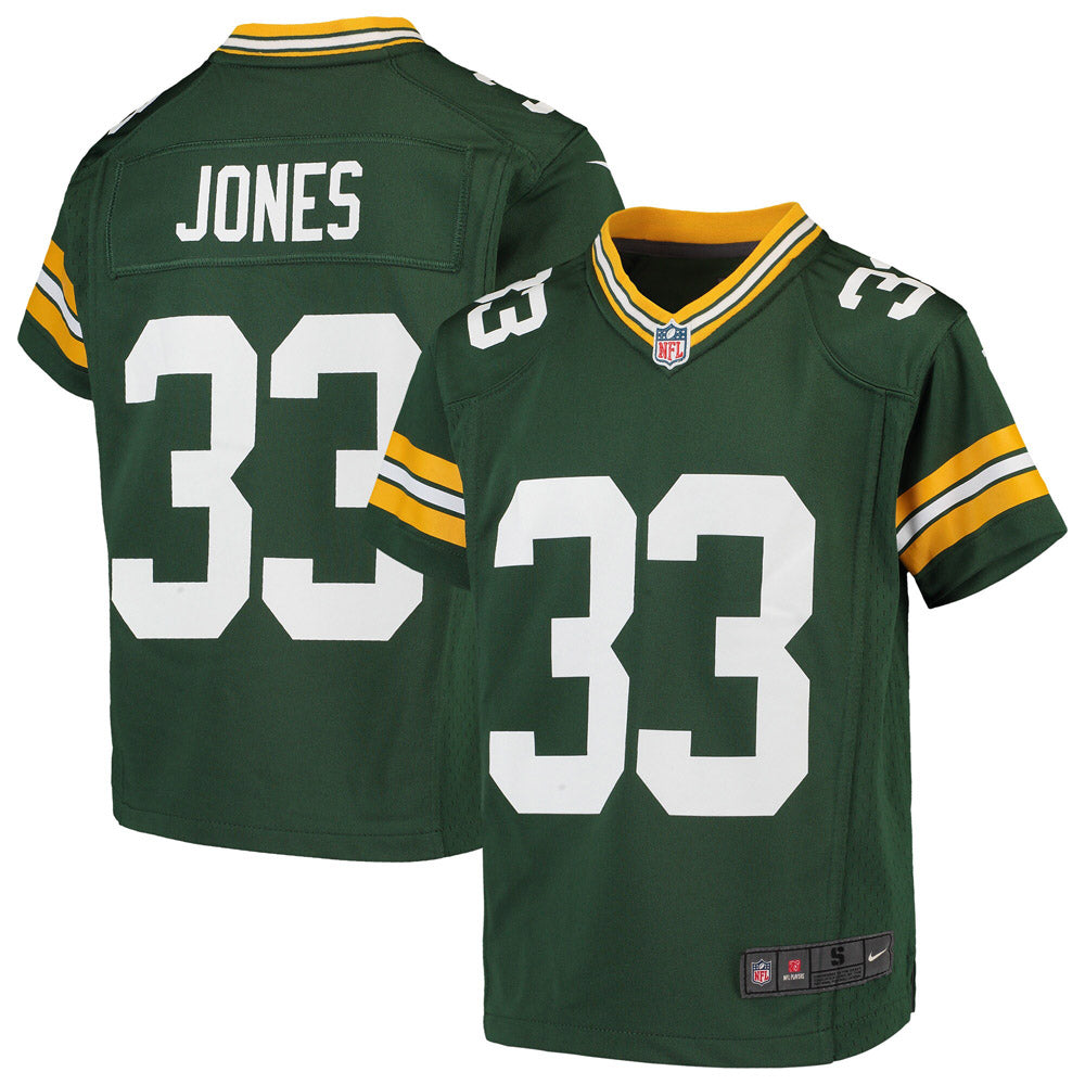 Aaron Jones Green Bay Packers Youth Game Jersey Green - PersonalJerseys