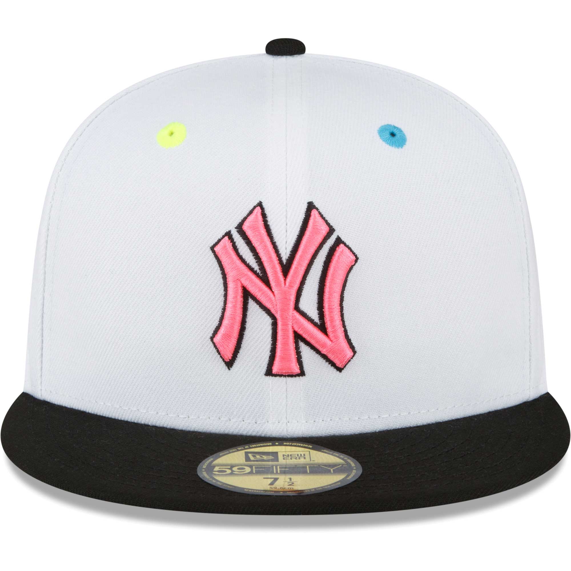 New York Yankees New Era Neon Eye 59FIFTY Fitted Hat - White - PersonalJerseys
