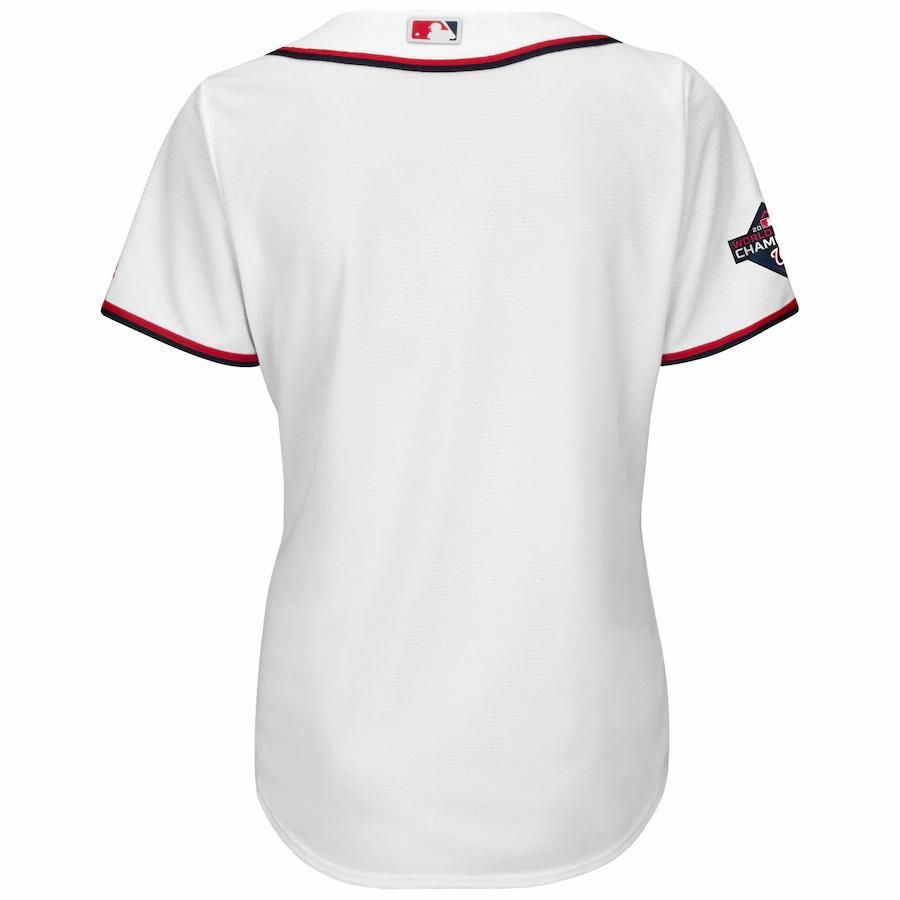 Washington Nationals Majestic Women's 2019 World Series Champions Home Cool Base Patch Jersey - White - Friend Lounge Store - Shop for All Things Jerseys Sports - PersonalJerseys